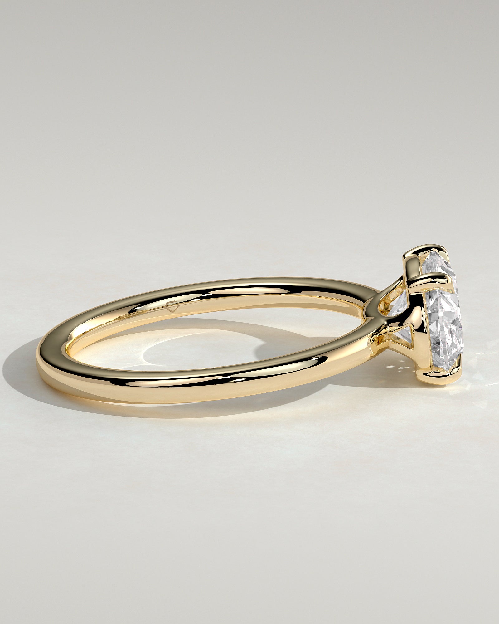 2.0CT East West Oval Lab Grown Diamond Solitaire Engagement Ring
