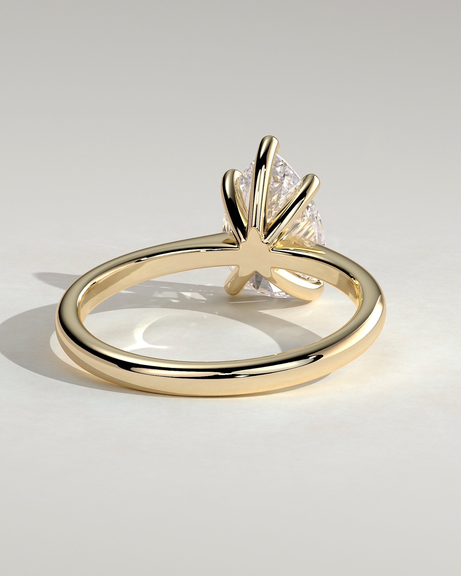 2.0CT Pear Lab Grown Diamond Solitaire Cathedral Engagement Ring