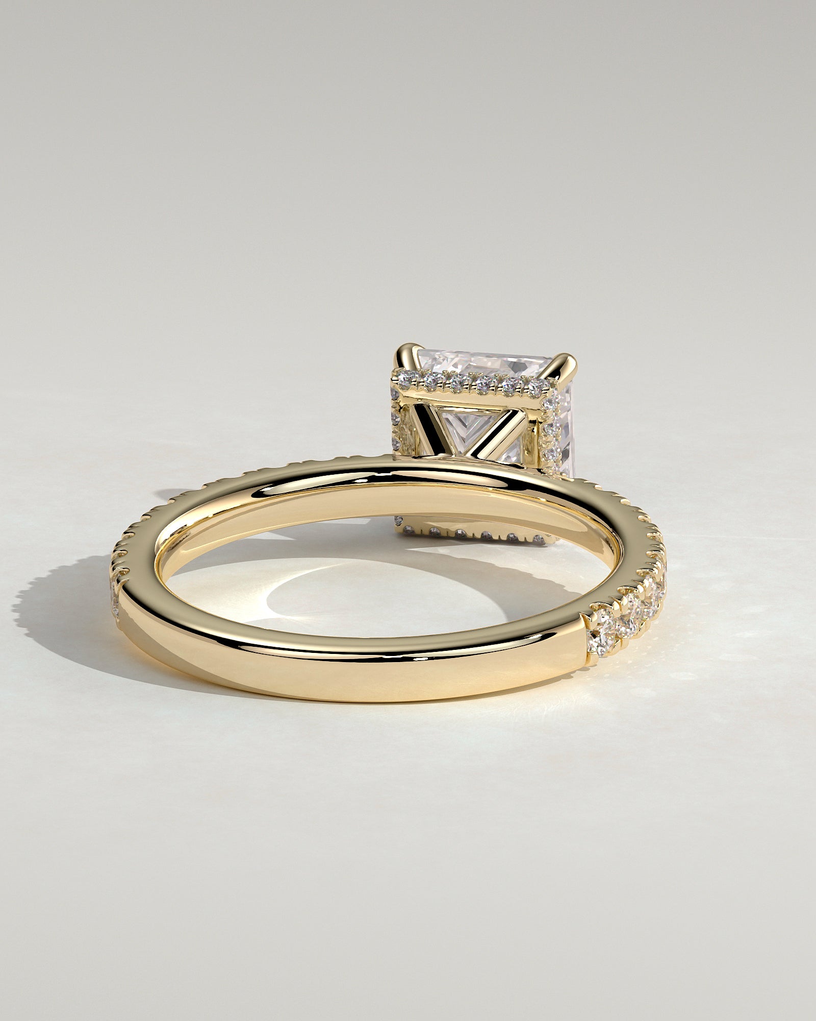 2.0CT Princess Lab Grown Diamond Hidden Halo Pave Engagement Ring