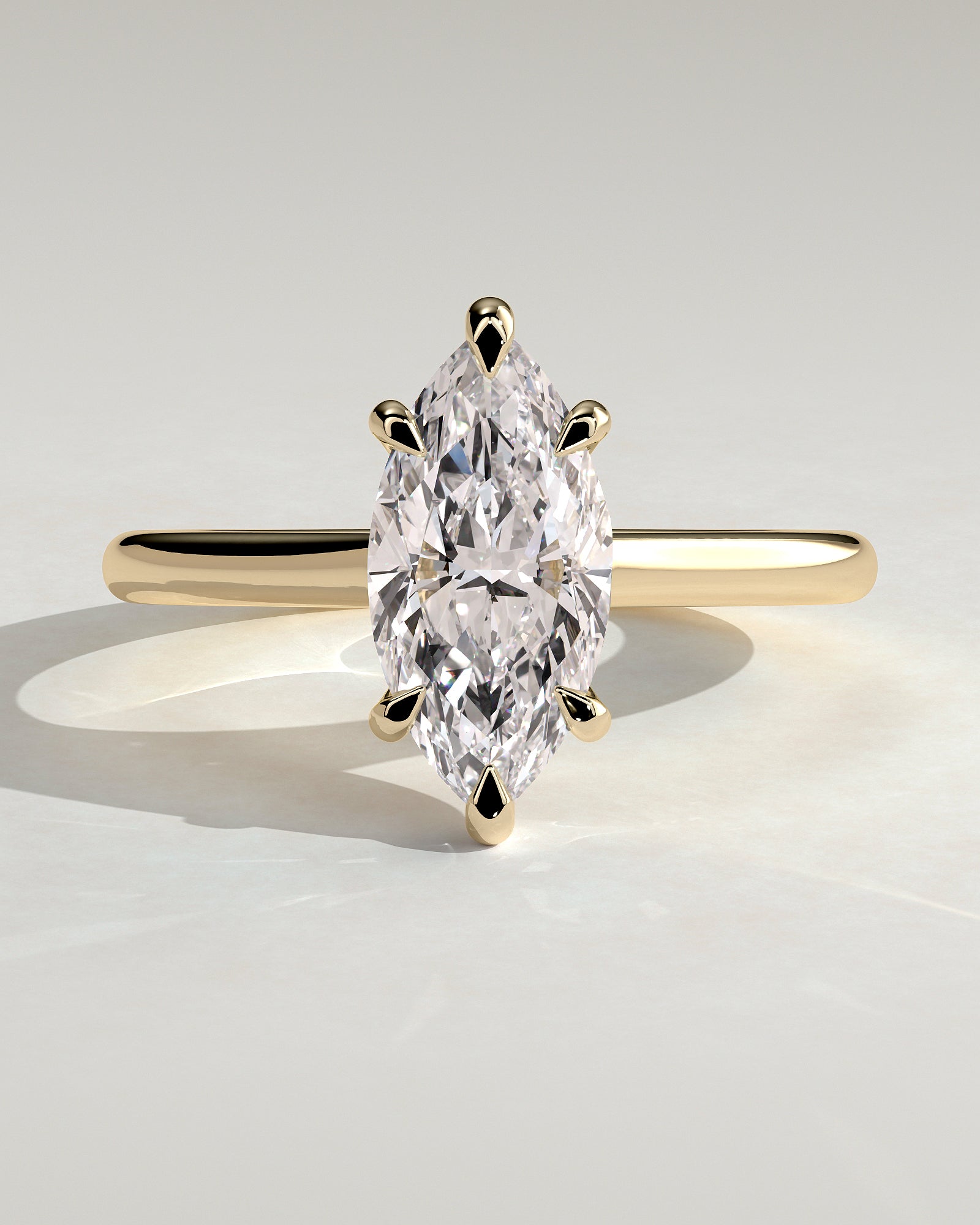 2.0CT Marquise Lab Grown Diamond Cathedral Engagement Ring