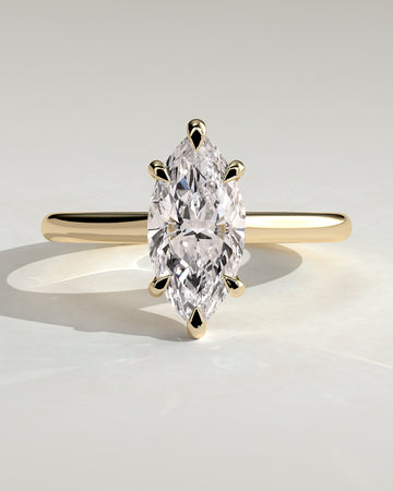 2.0CT Marquise Lab Grown Diamond Cathedral Engagement Ring