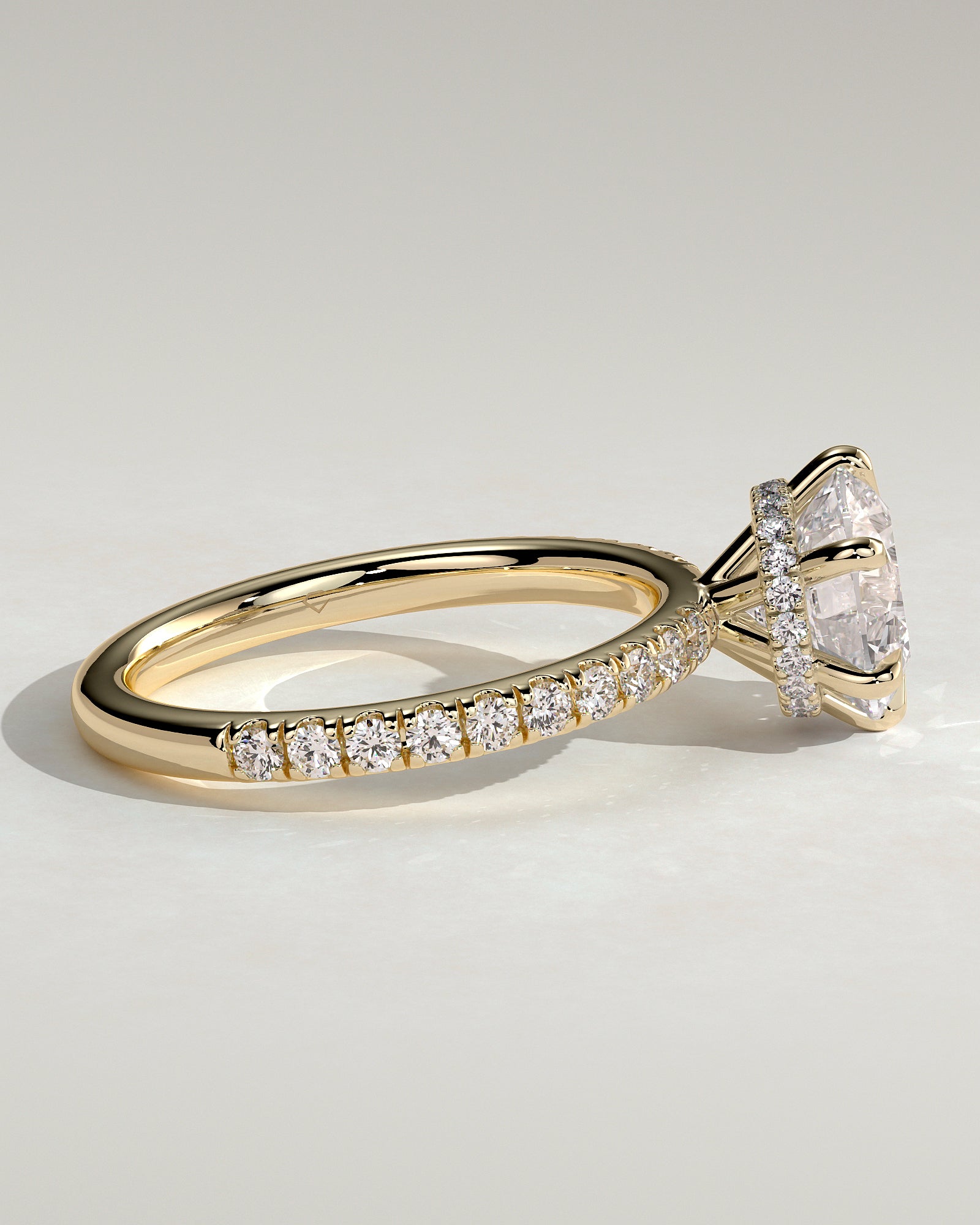 2.0CT Round Lab Grown Diamond Hidden Halo Pave Engagement Ring