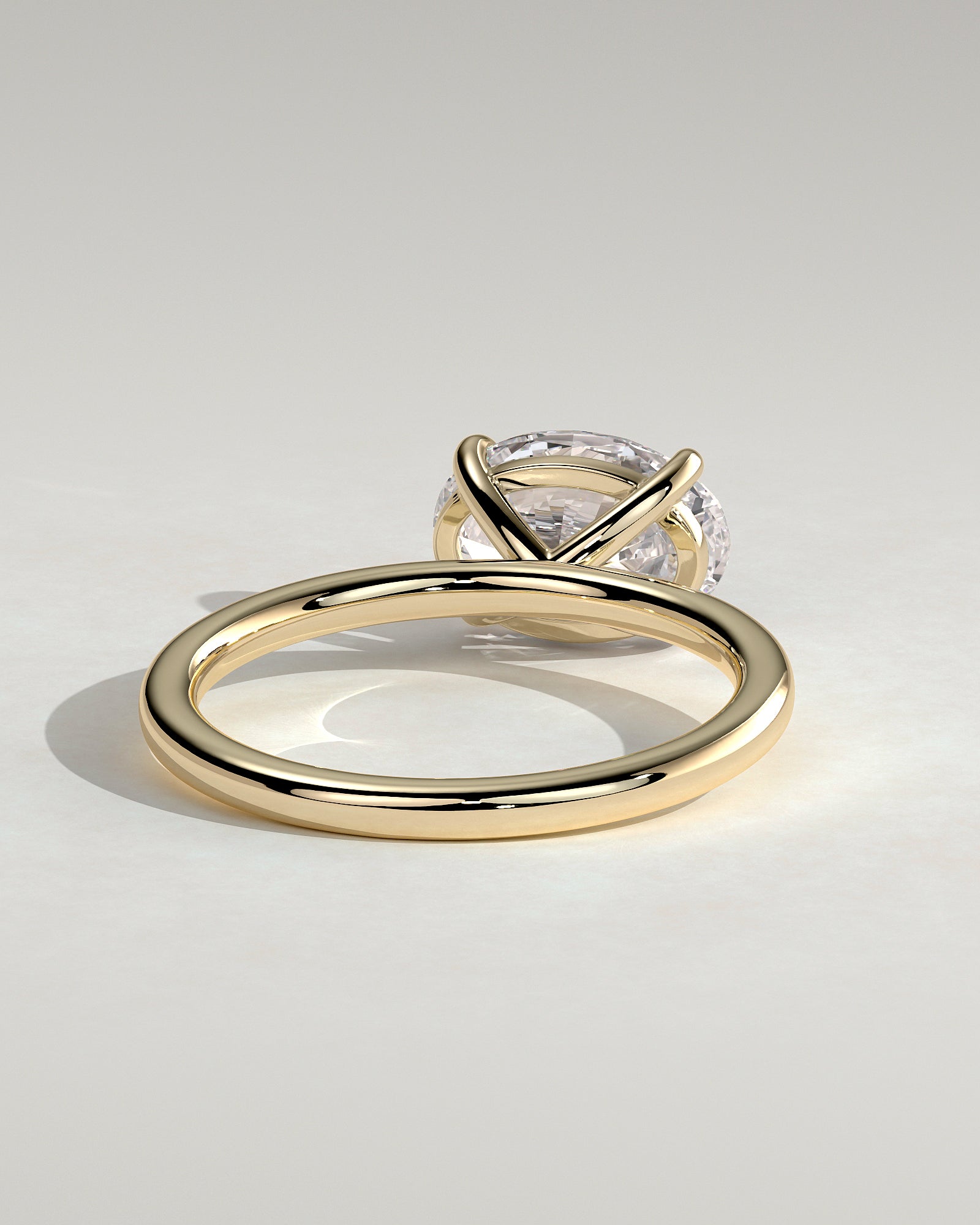 2.0CT East West Oval Lab Grown Diamond Solitaire Engagement Ring