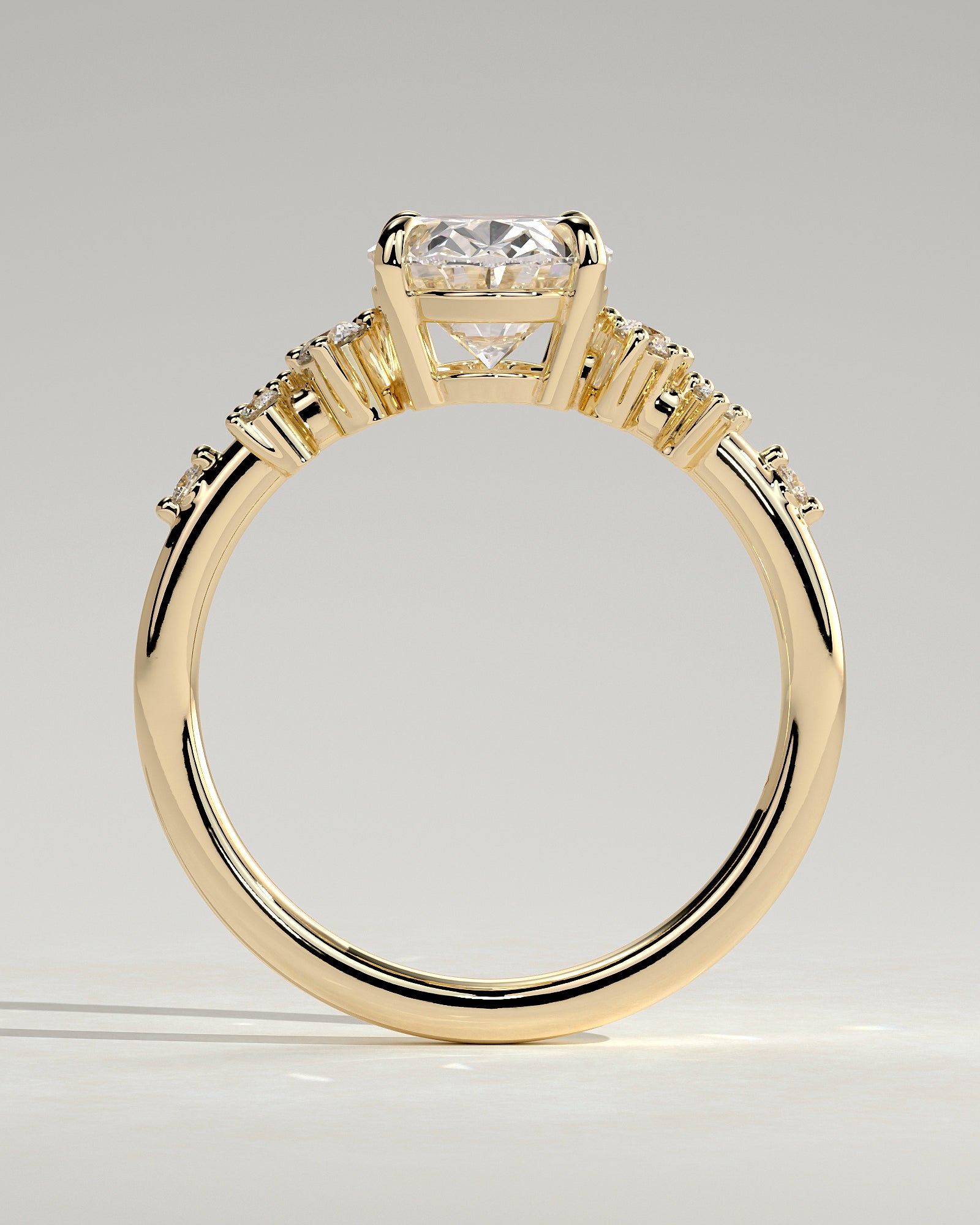 2.0CT Oval Lab Grown Diamond Cluster Engagement Ring
