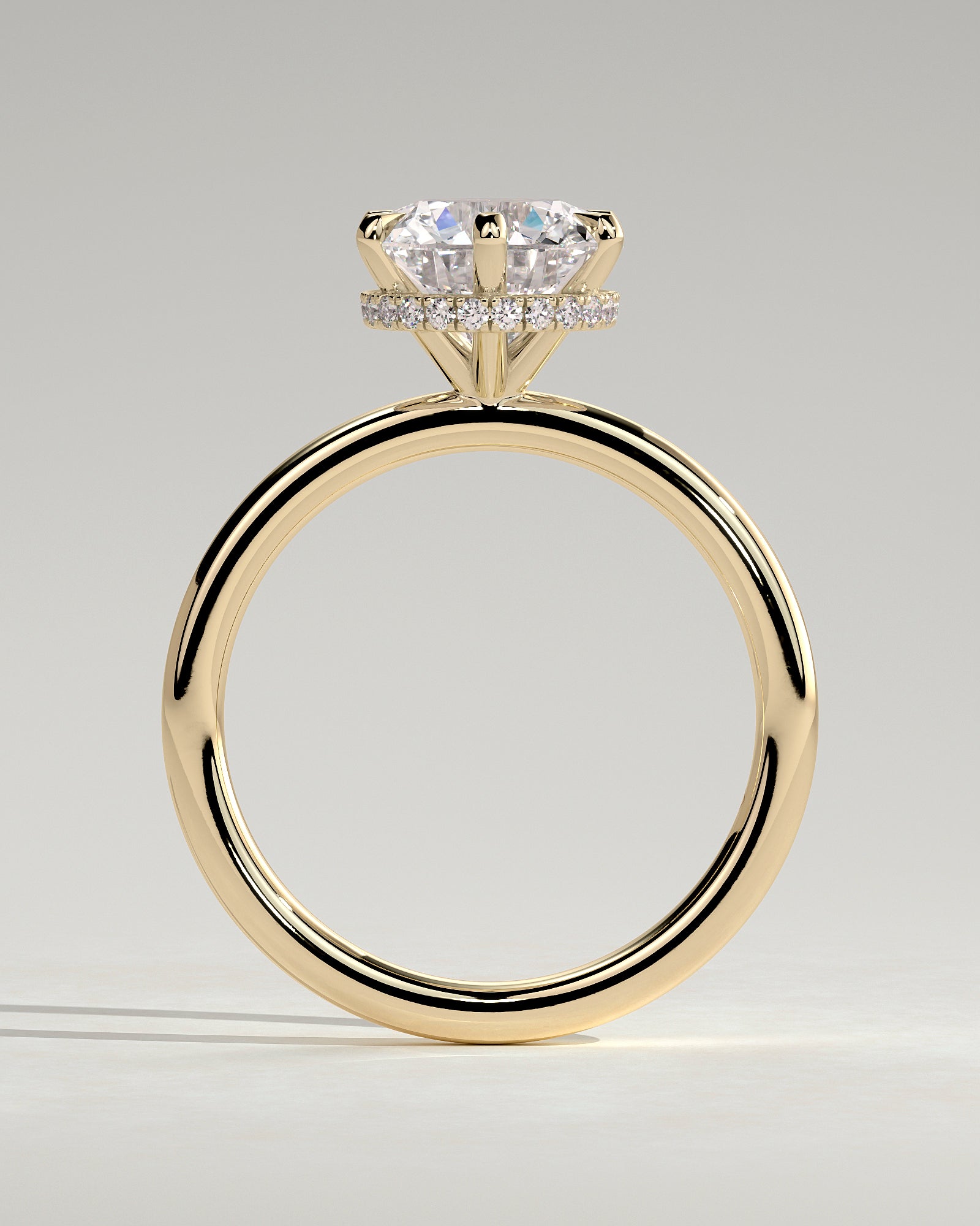 2.0CT Round Lab Grown Diamond Hidden Halo Solitaire Engagement Ring