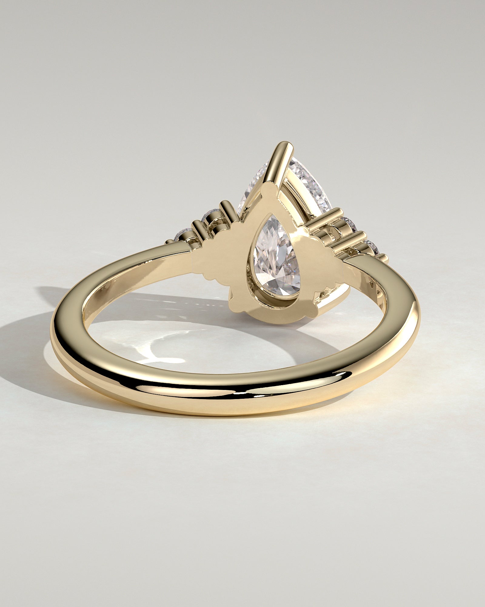 2.0CT Pear Cut Lab Grown Diamond Cluster Engagement Ring