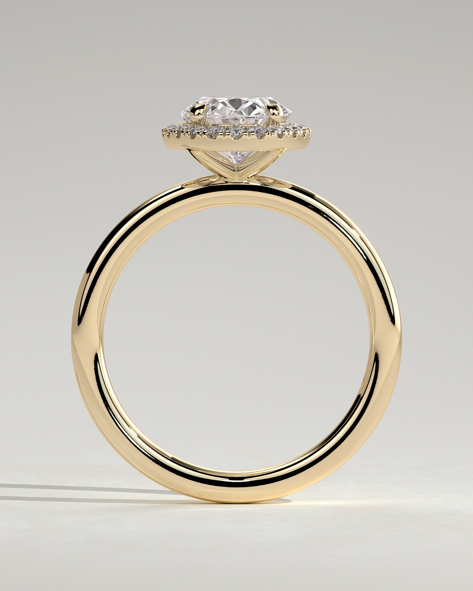 2.0CT Oval Lab Grown Diamond Halo Solitaire Engagement Ring