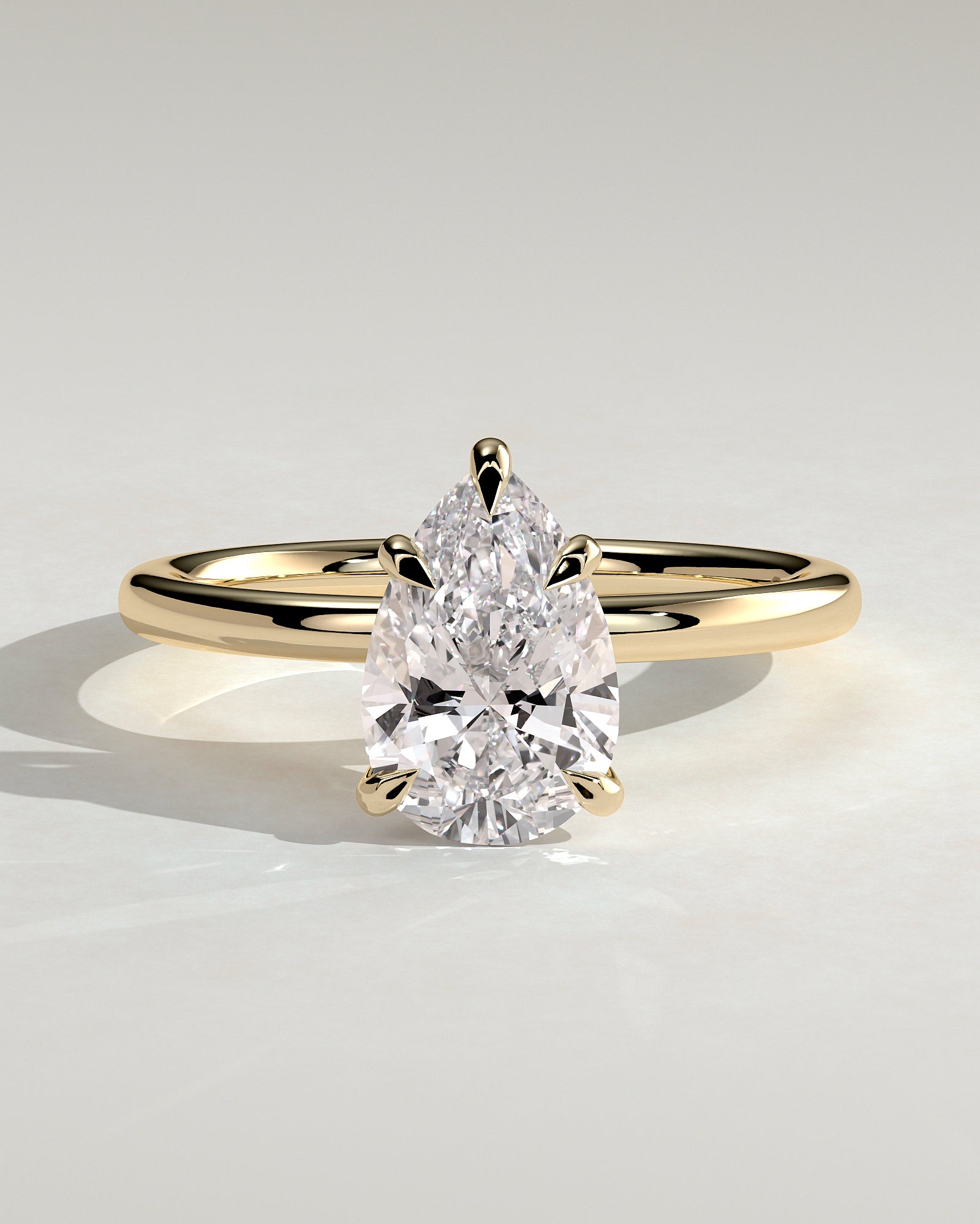 2.0CT Pear Lab Grown Diamond Solitaire Engagement Ring