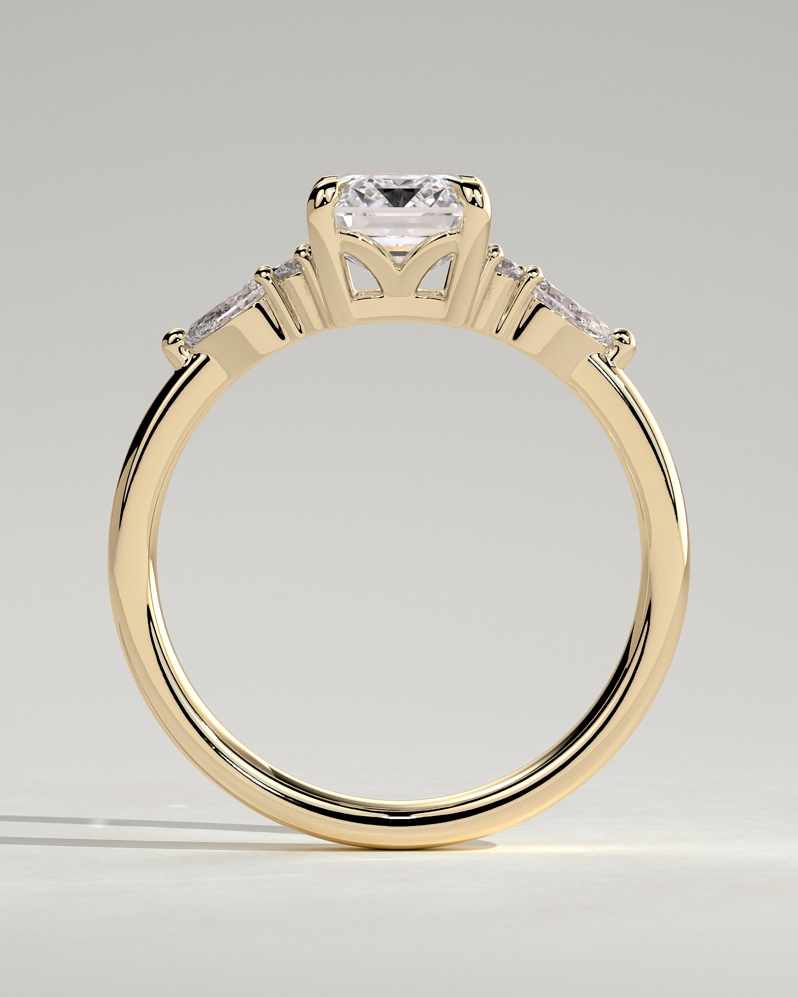 2.0CT Emerald Cut Lab Grown Diamond Cluster Engagement Ring