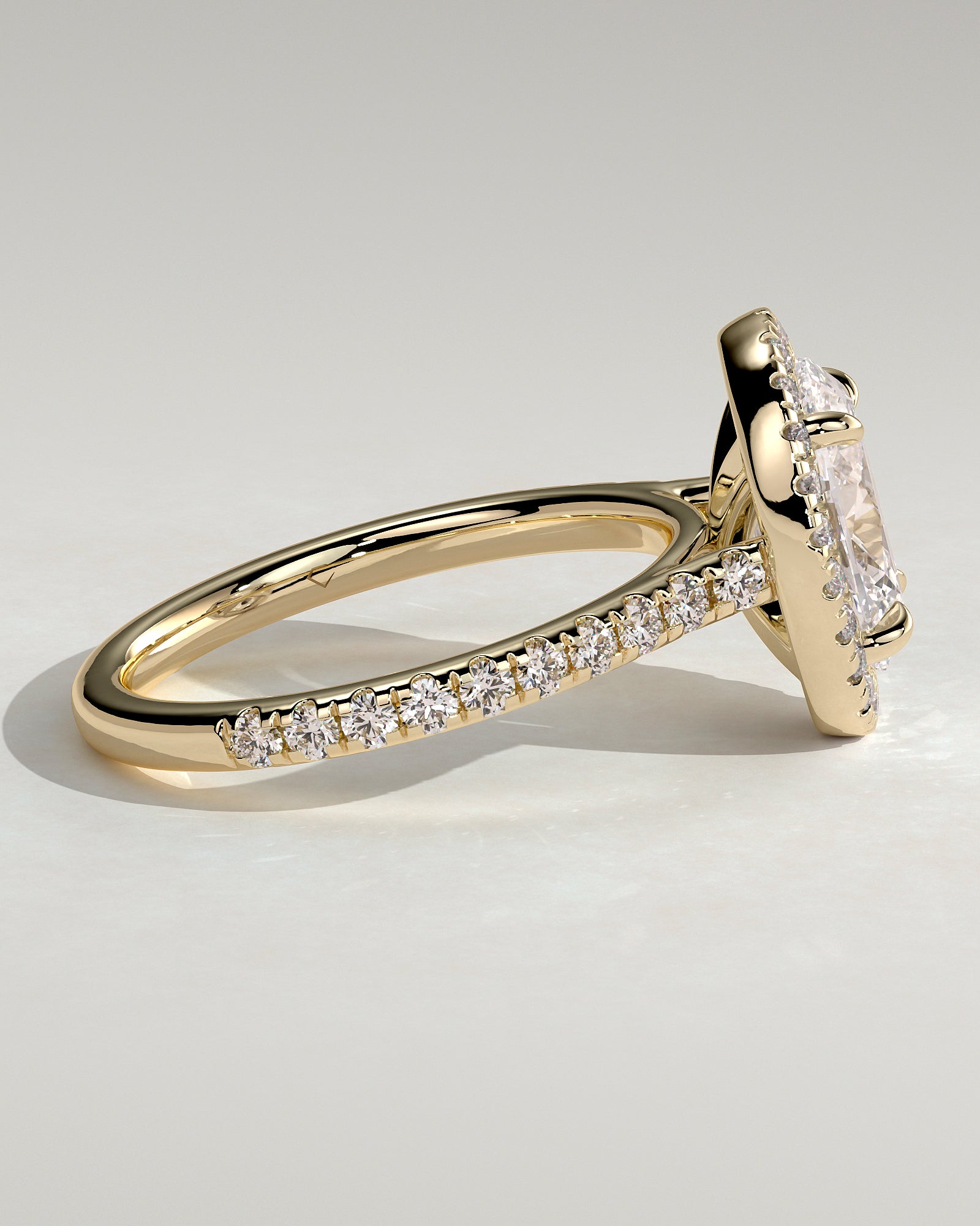 2.0CT Oval Lab Grown Diamond Halo Cathedral Pave Engagement Ring