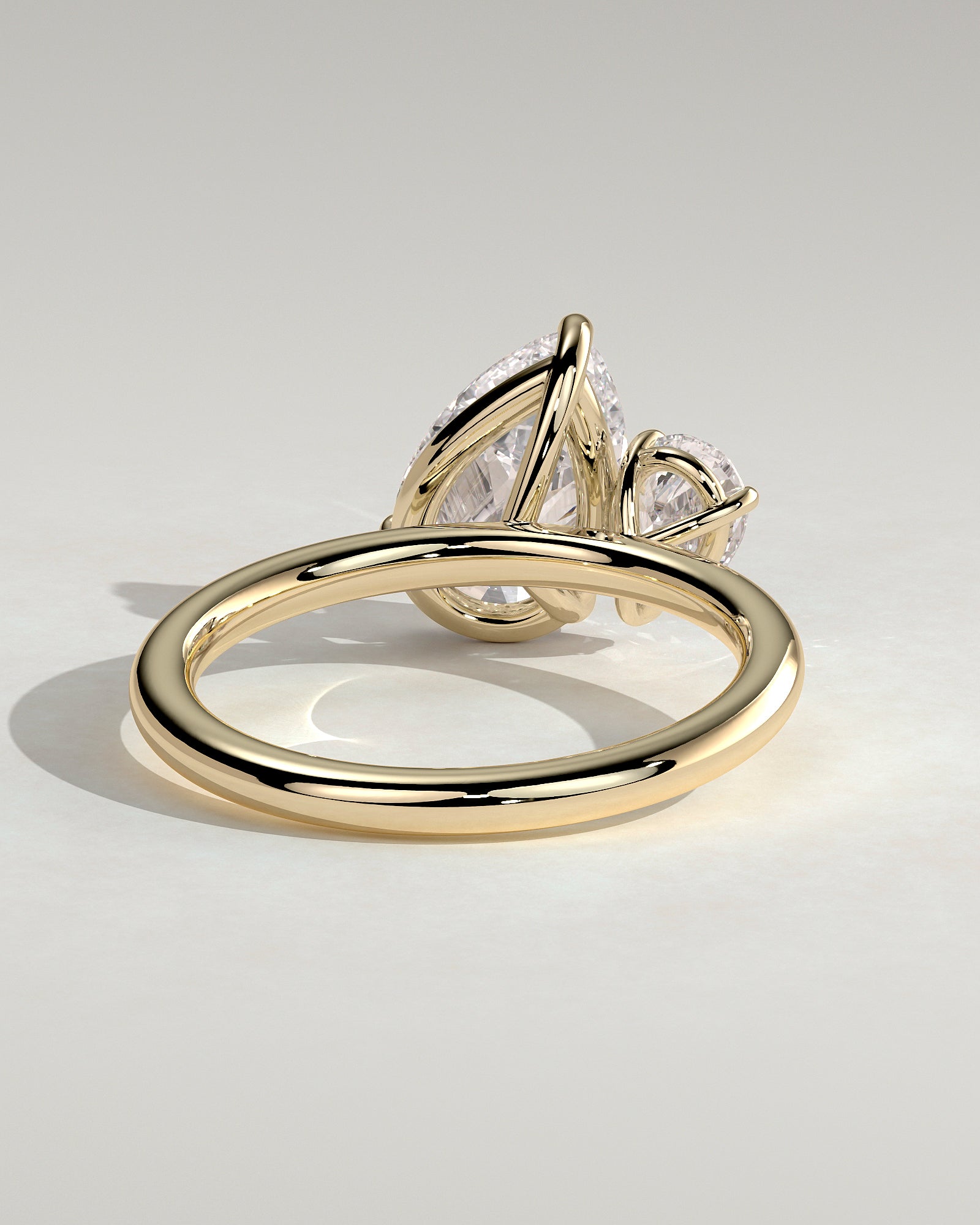 0.50CT Pear & 2.25CT Pear Lab Grown Diamond Toi et Moi Engagement Ring