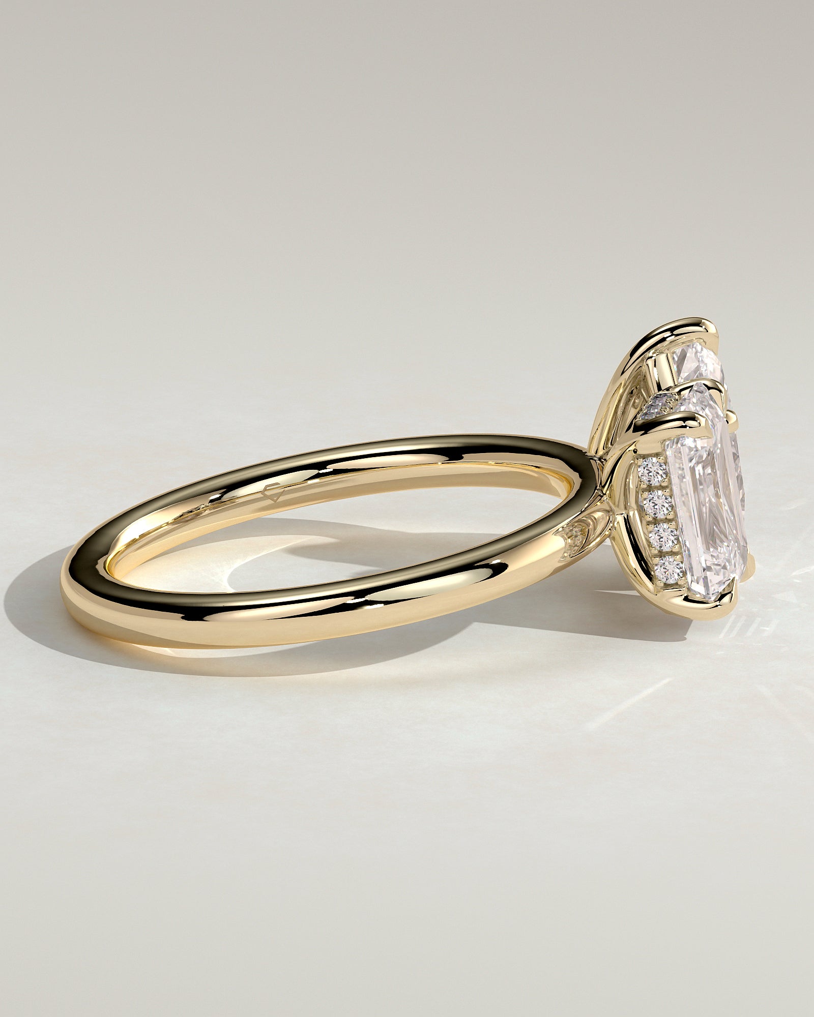 1.80CT Emerald & 1.50CT Pear Lab Grown Diamond Hidden Halo Toi et Moi Engagement Ring
