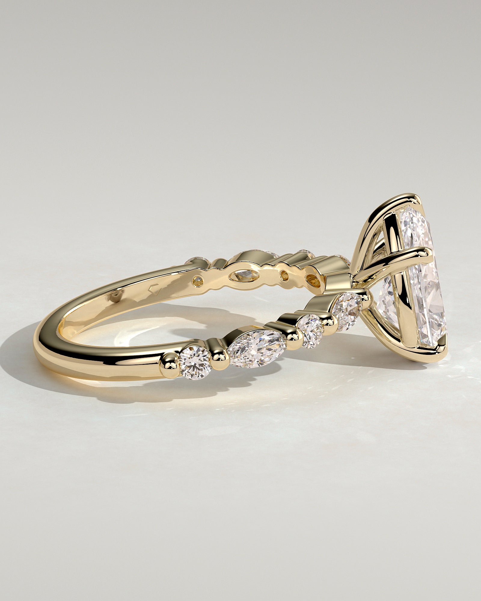 2.0CT Pear Lab Grown Diamond Floating Bubble Pave Engagement Ring