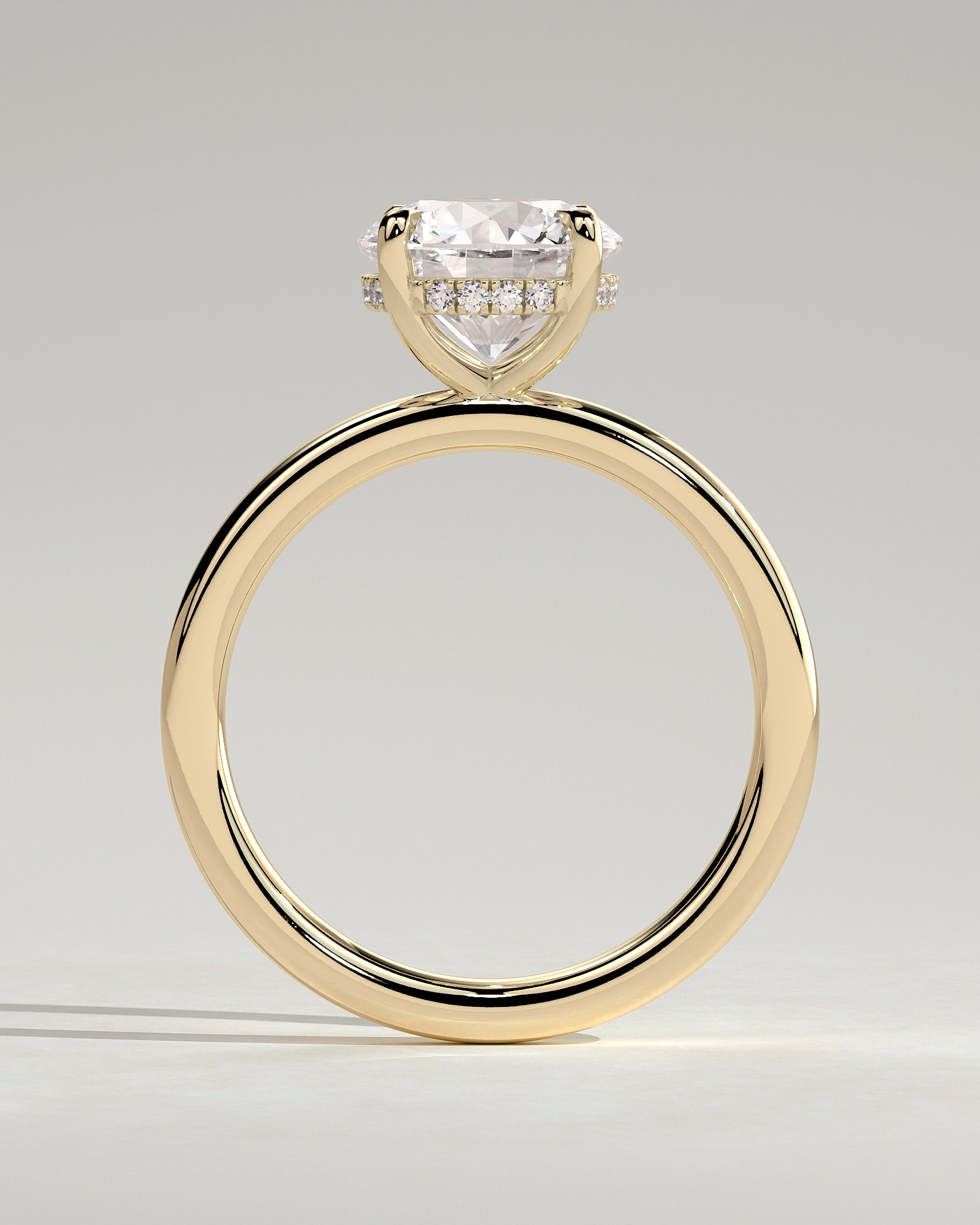 2.0CT Round Lab Grown Diamond Hidden Halo Solitaire Engagement Ring