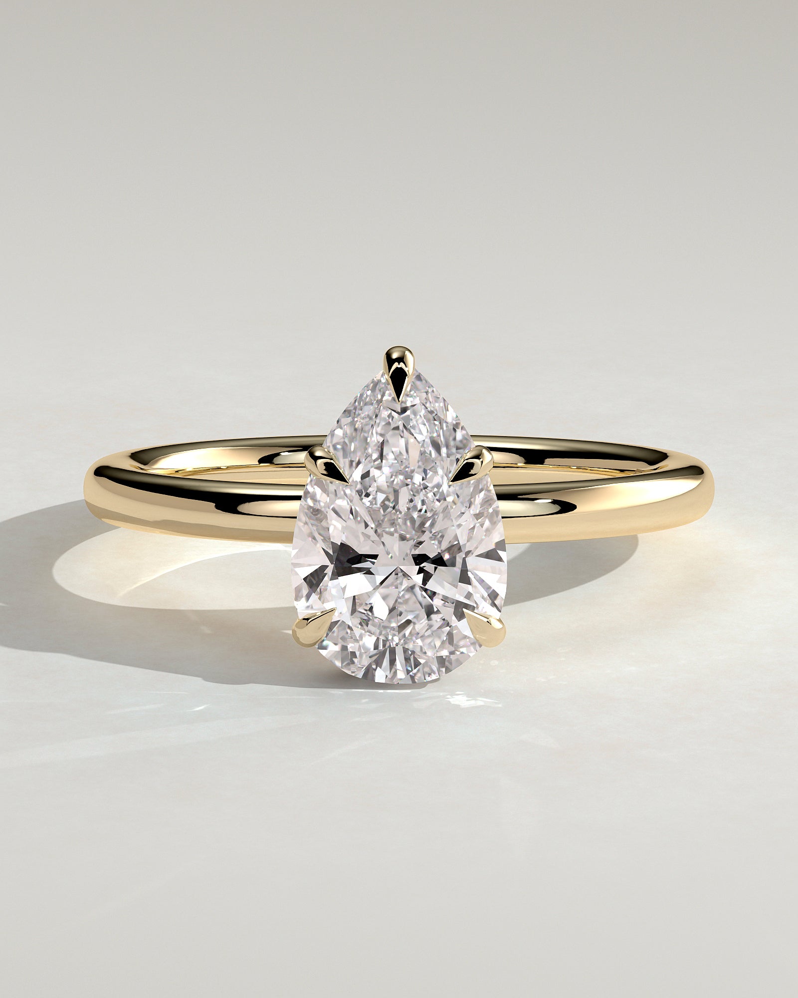 2.0CT Pear Lab Grown Diamond Hidden Halo Solitaire Engagement Ring