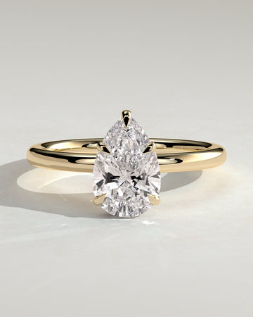 2.0CT Pear Lab Grown Diamond Hidden Halo Solitaire Engagement Ring