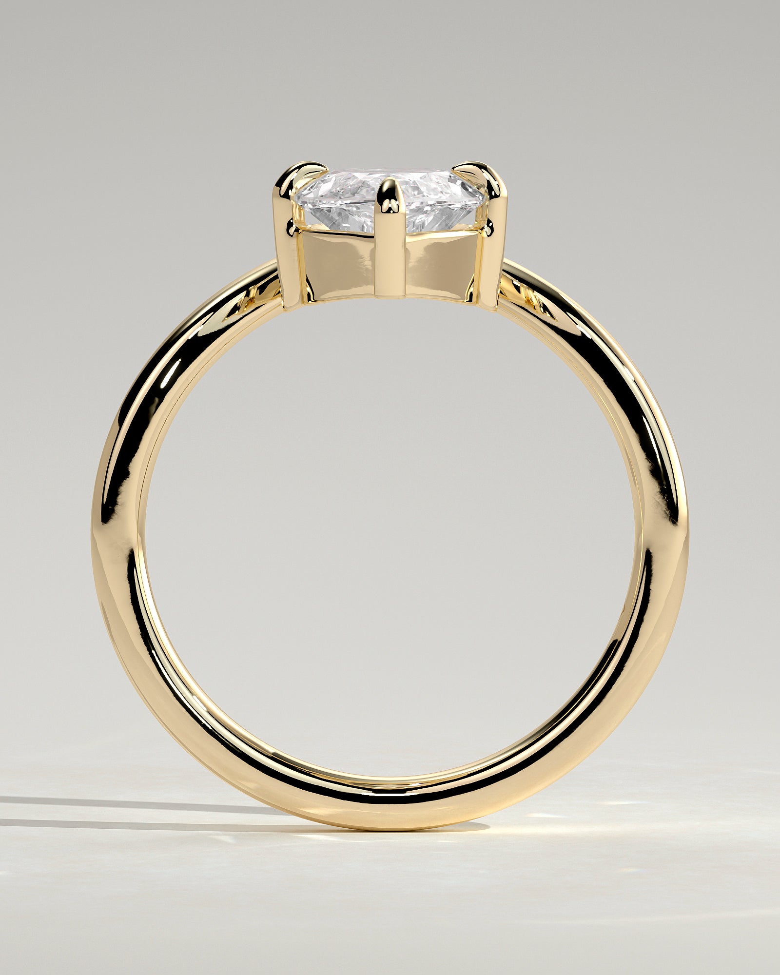 2.0CT Marquise Lab Grown Diamond Curved Solitaire Engagement Ring