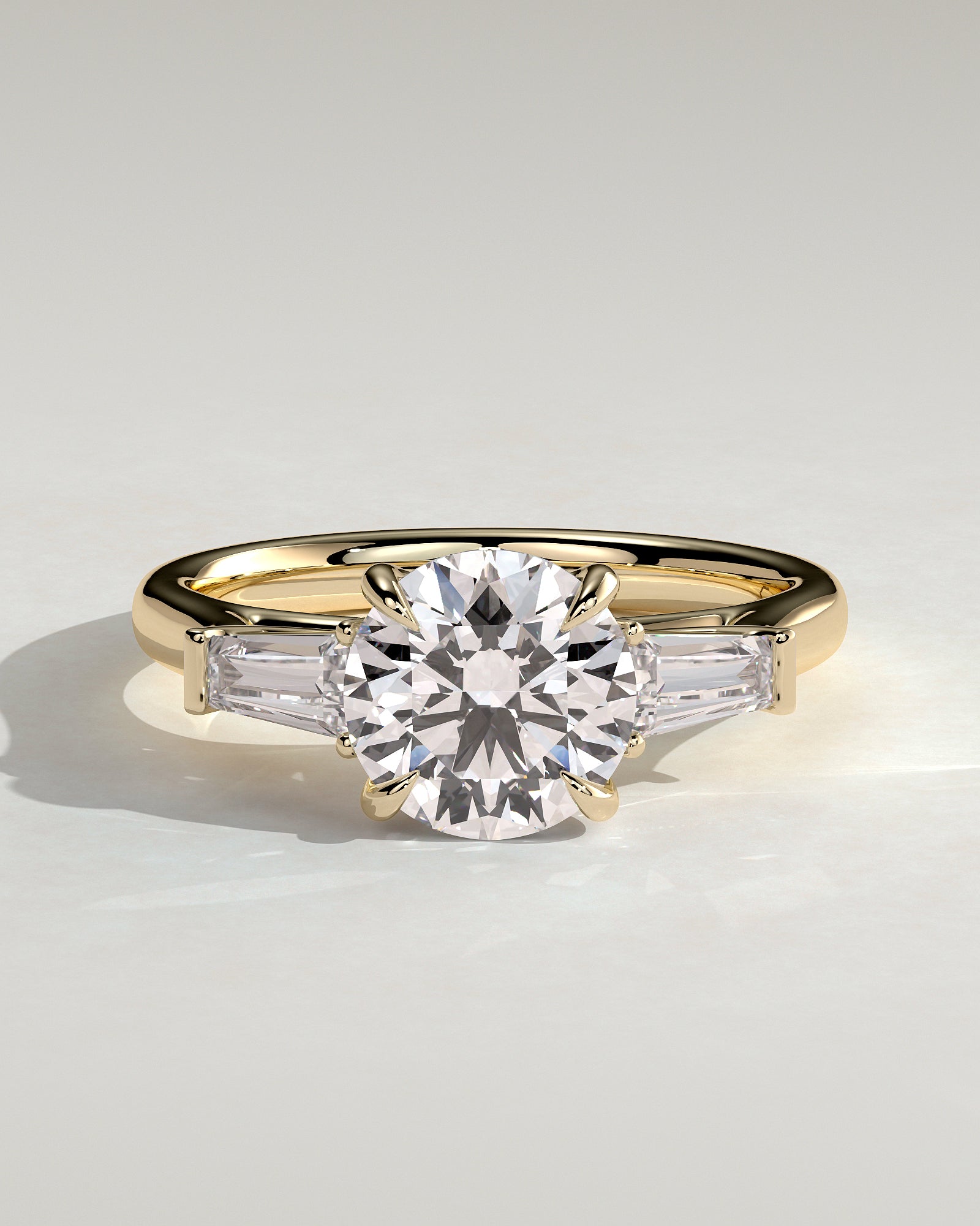 2.0CT Round Lab Grown Diamond Three Stone Engagement Rings