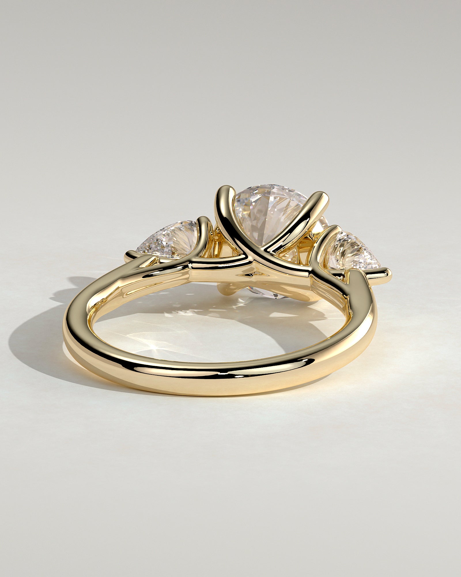 2.0CT Round Cut Lab Grown Diamond Three Stone Engagement Ring