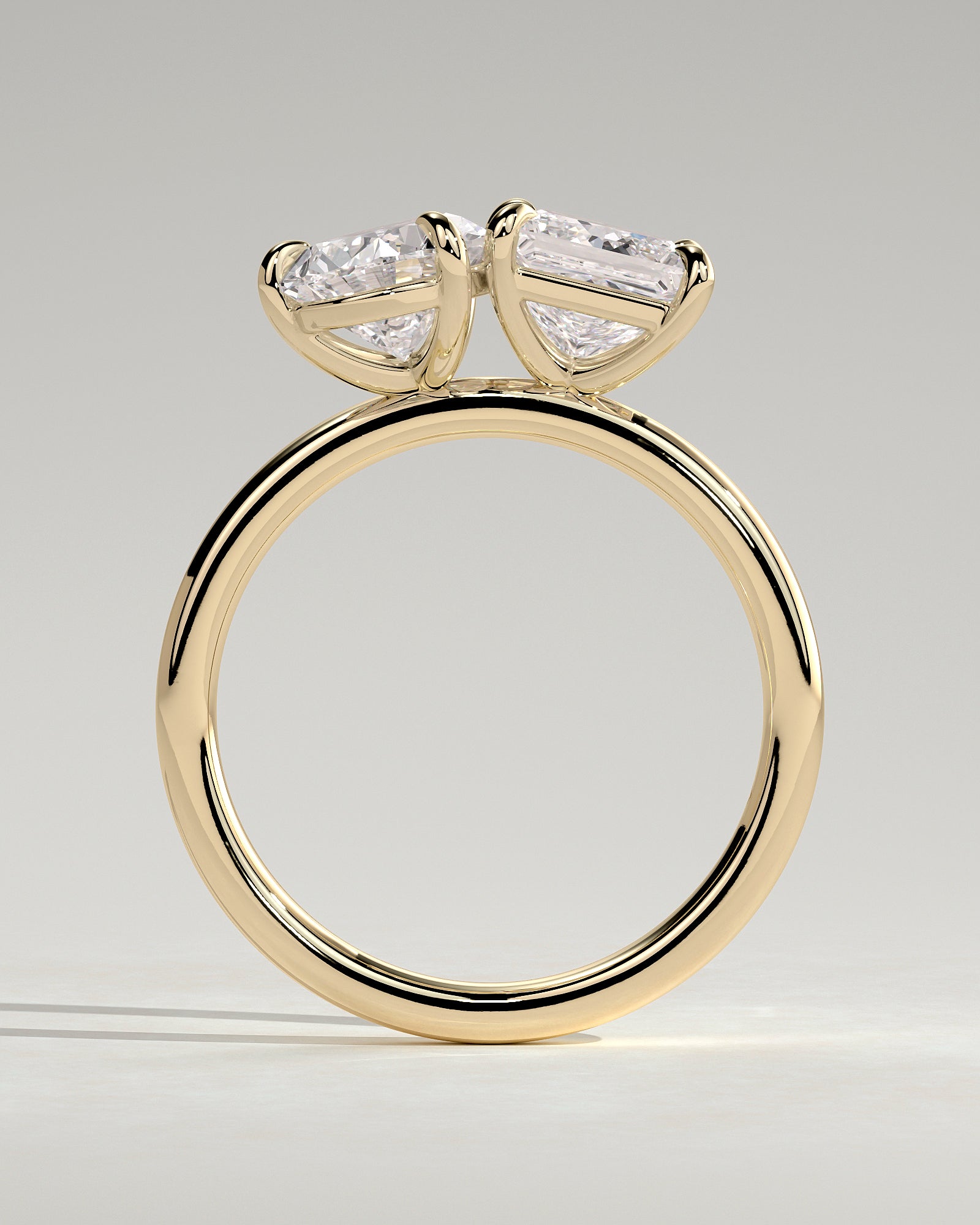 1.65CT Pear & 1.65CT Princess Lab Grown Diamond Toi et Moi Engagement Ring