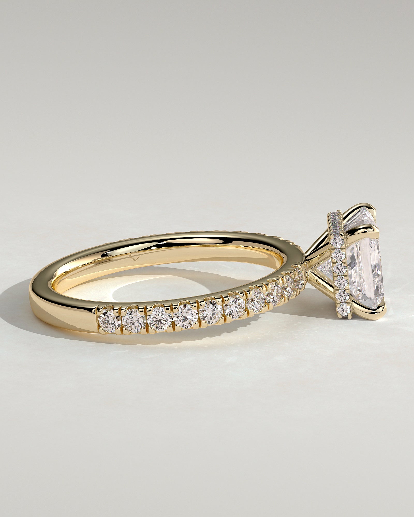 2.0CT Princess Lab Grown Diamond Hidden Halo Pave Engagement Ring