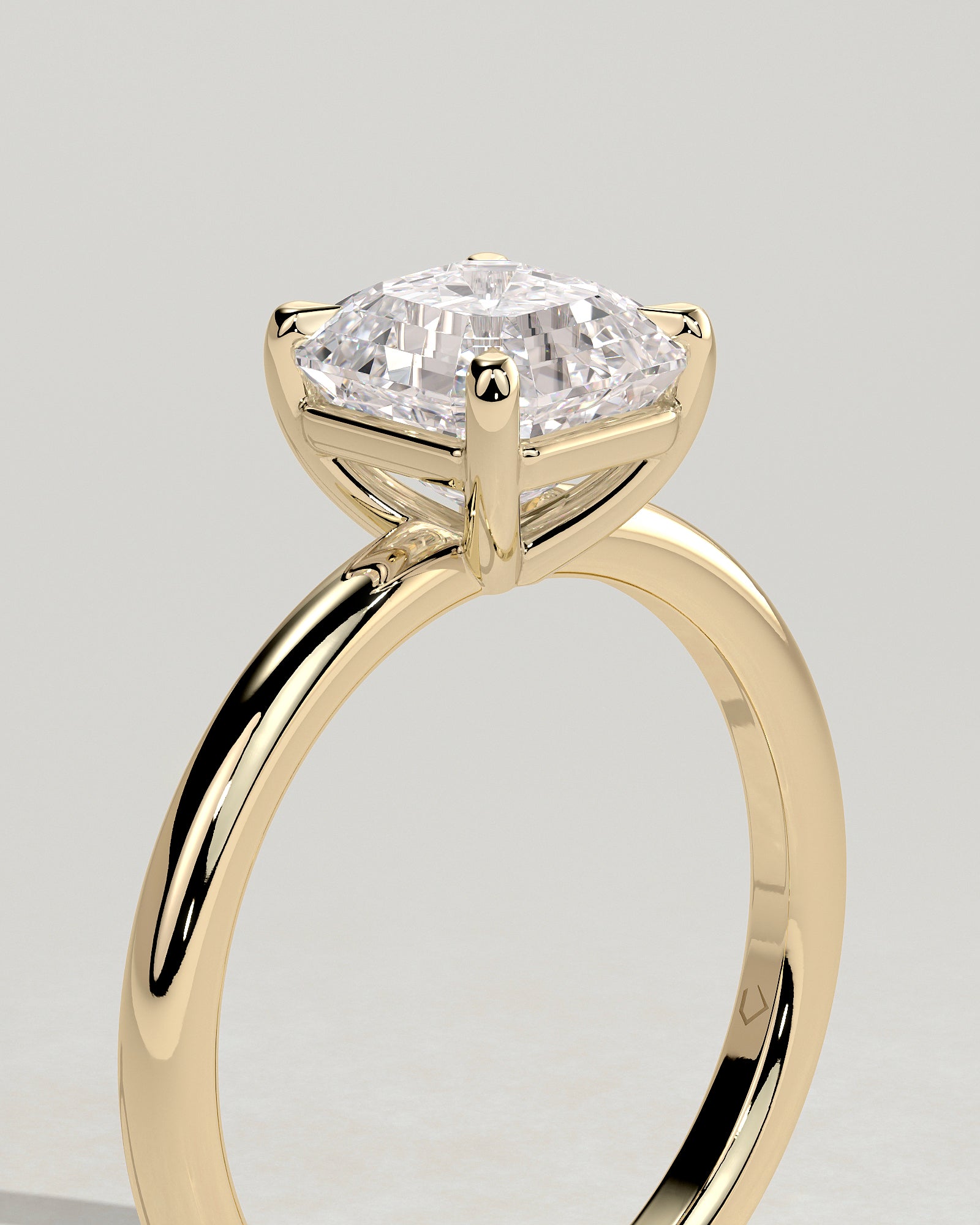 2.0CT Asscher Lab Grown Diamond Solitaire Engagement Ring