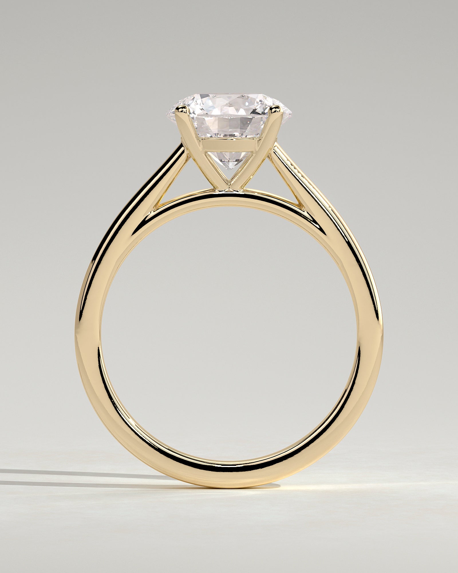 2.0CT Round Lab Grown Diamond Cathedral Engagement Ring