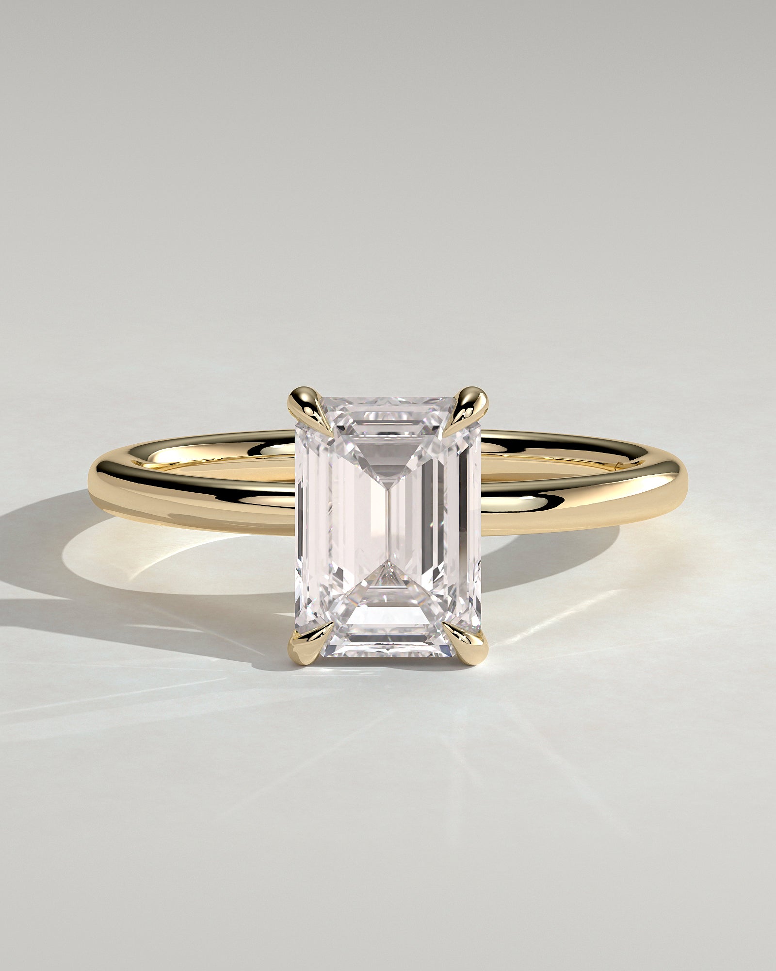 2.0CT Emerald Cut Lab Grown Diamond Solitaire Engagement Ring
