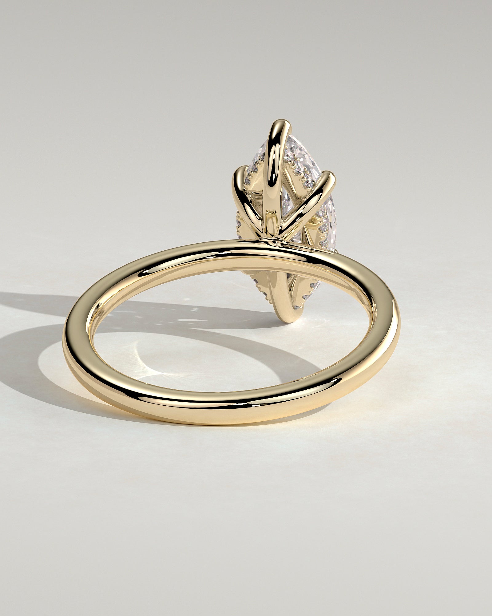2.0CT Marquise Lab Grown Diamond Hidden Halo Solitaire Engagement Ring