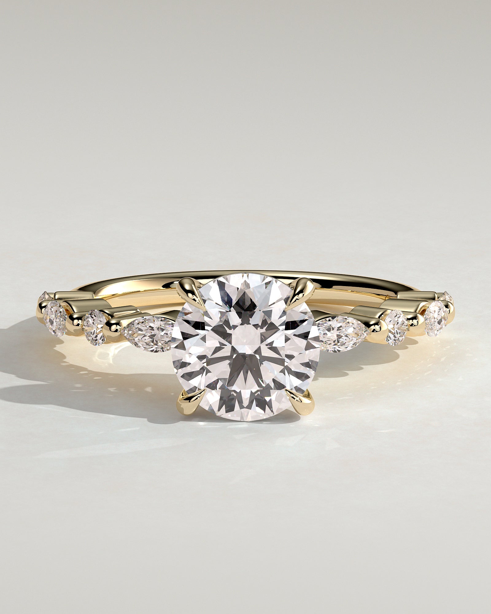 2.0CT Round Lab Grown Diamond Floating Bubble Pave Engagement Ring