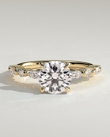 2.0CT Round Lab Grown Diamond Floating Bubble Pave Engagement Ring