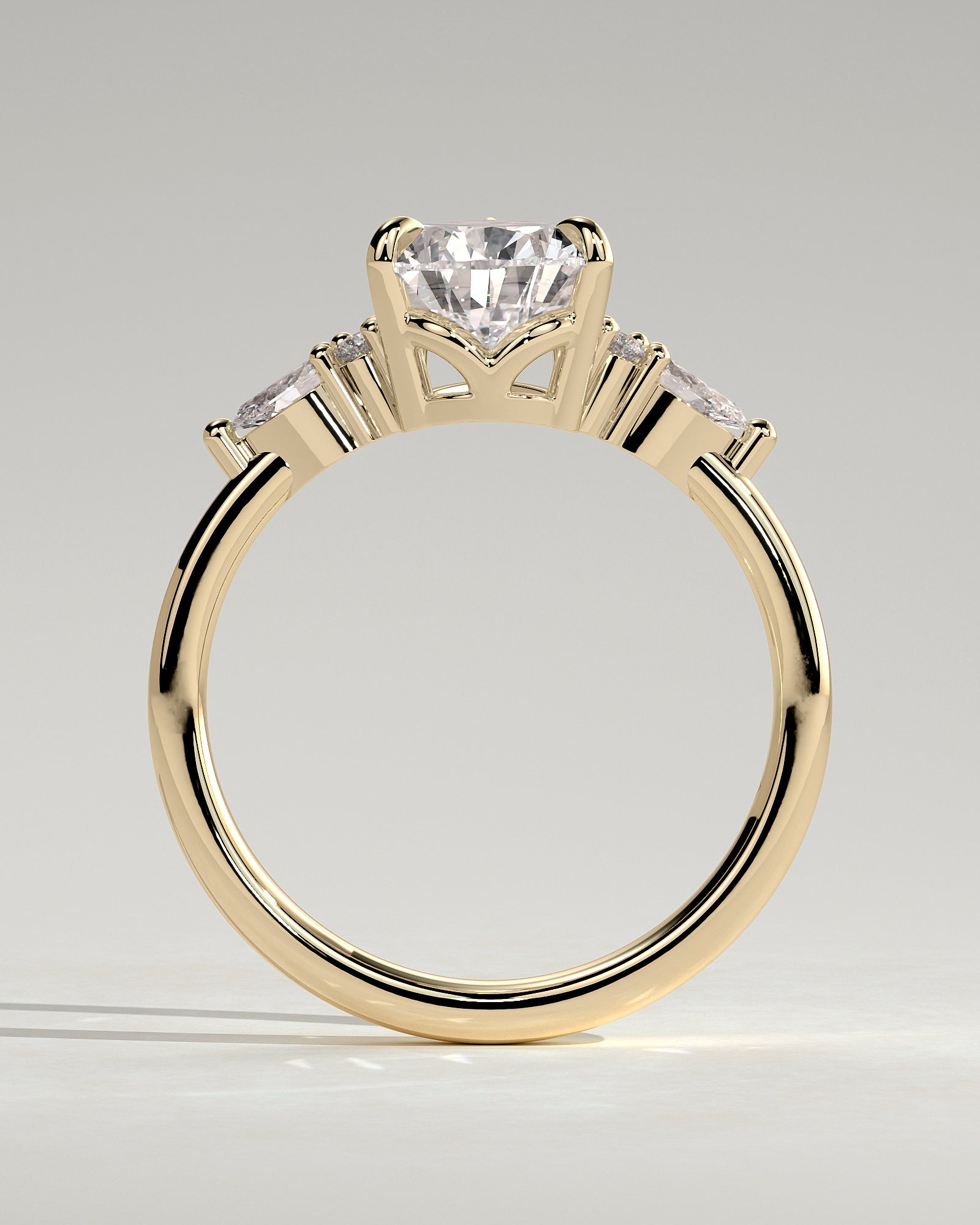 2.0CT Pear Cut Lab Grown Diamond Cluster Engagement Ring