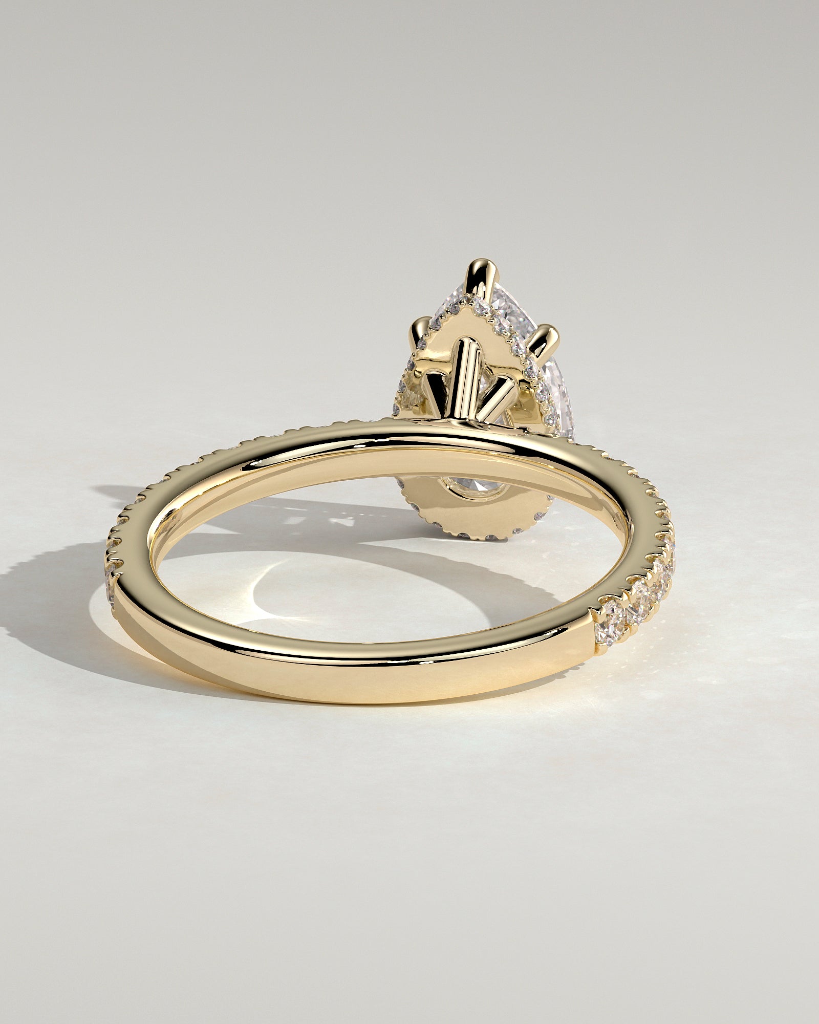 2.0CT Pear Lab Grown Diamond Hidden Halo Pave Engagement Ring