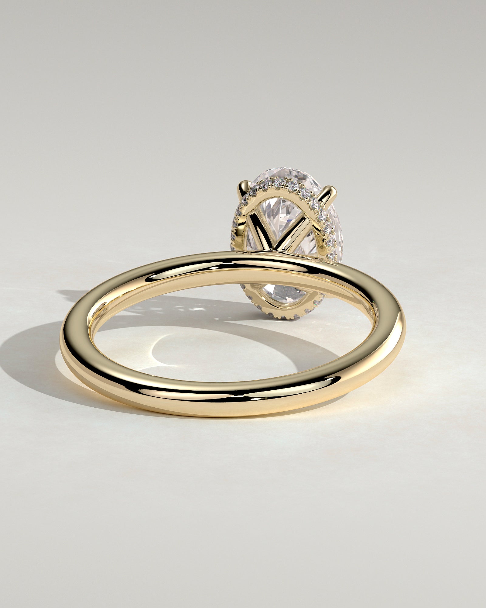 2.0CT Oval Lab Grown Diamond Hidden Halo Solitaire Engagement Ring