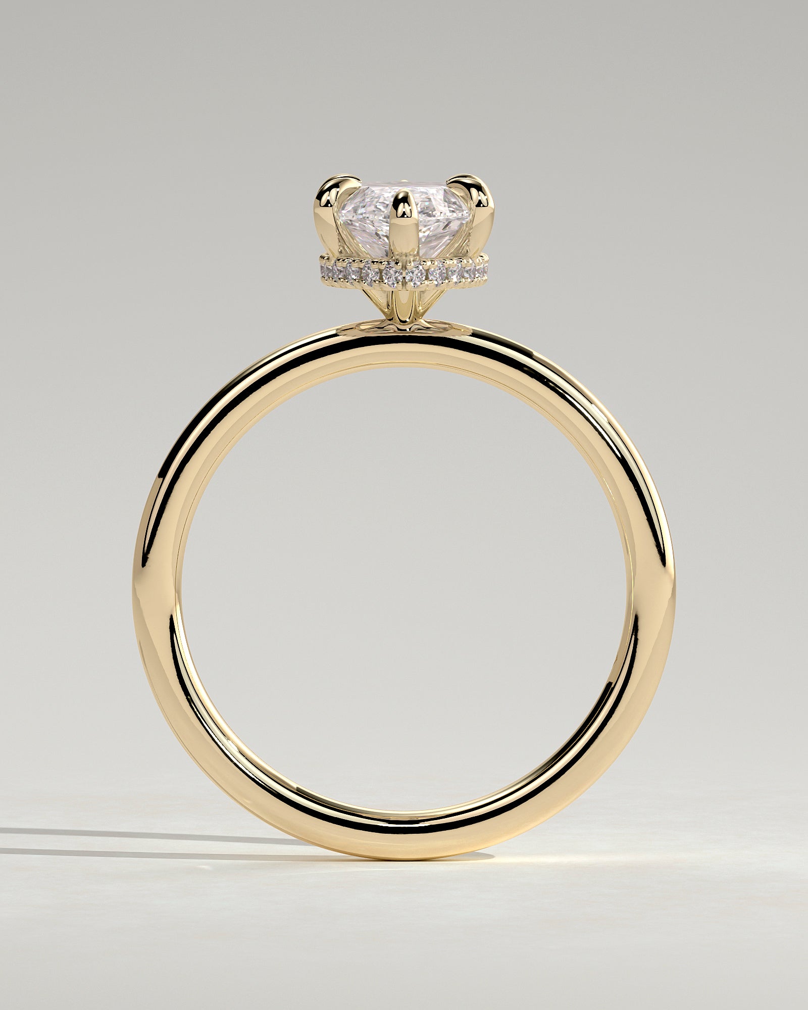2.0CT Marquise Lab Grown Diamond Hidden Halo Solitaire Engagement Ring