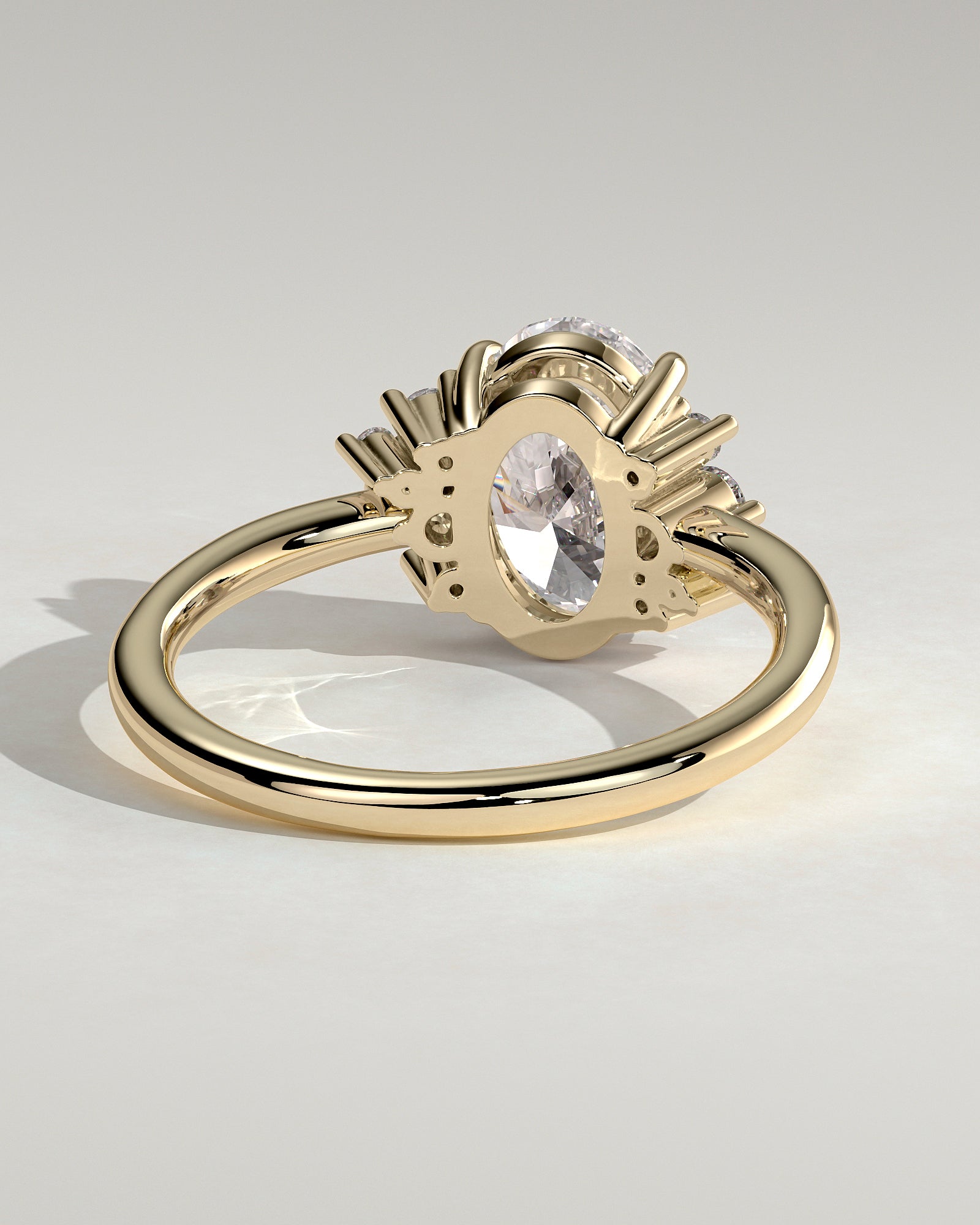 2.0CT Oval Lab Grown Diamond Cluster Engagement Ring