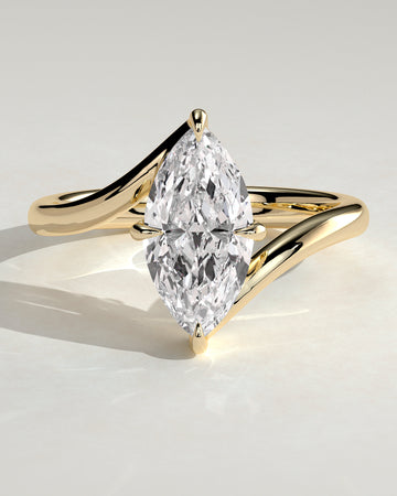 2.0CT Marquise Lab Grown Diamond Unique Bypass Engagement Ring