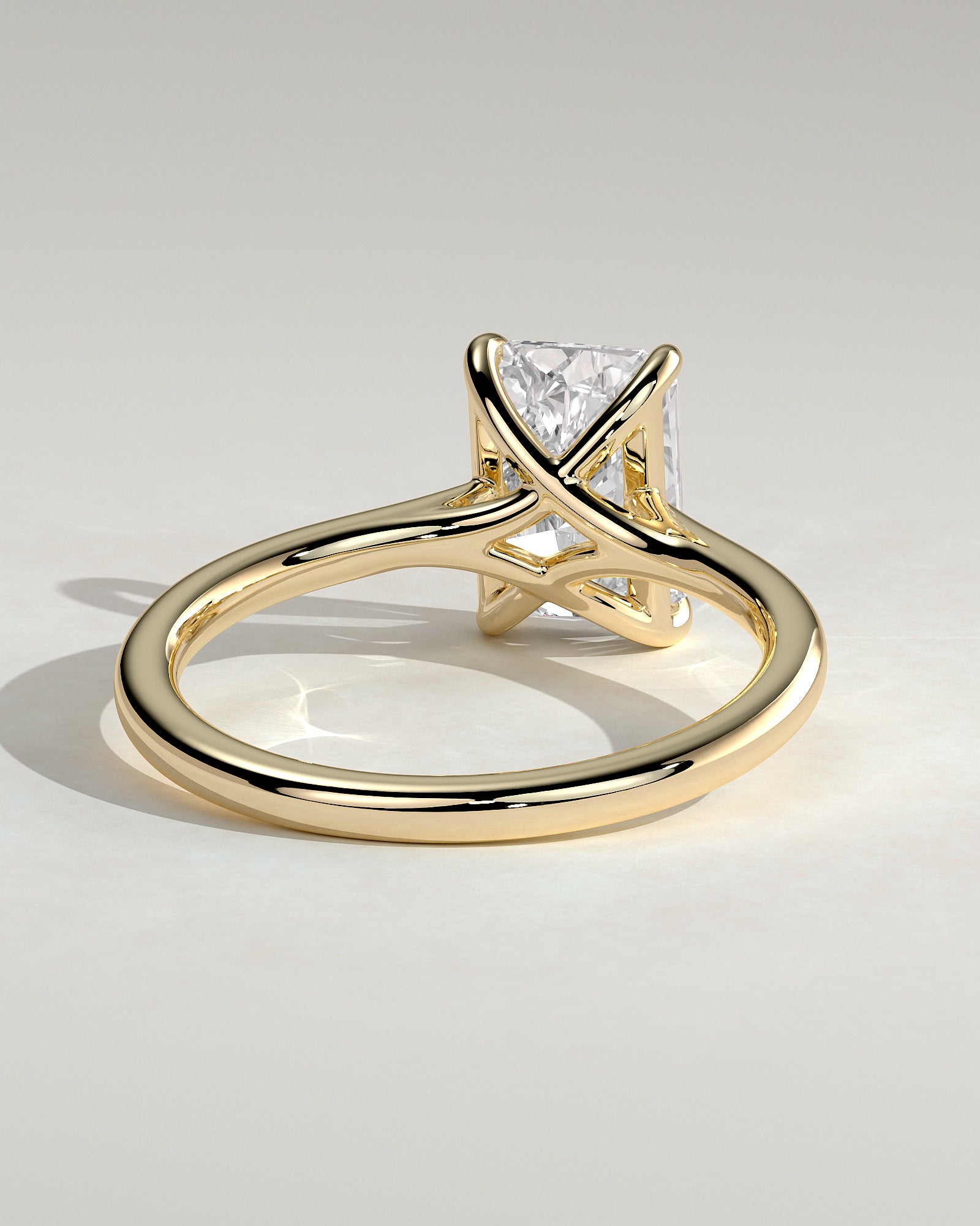 2.0CT Radiant Lab Grown Diamond Cathedral Open Trellis Gallery Engagement Ring