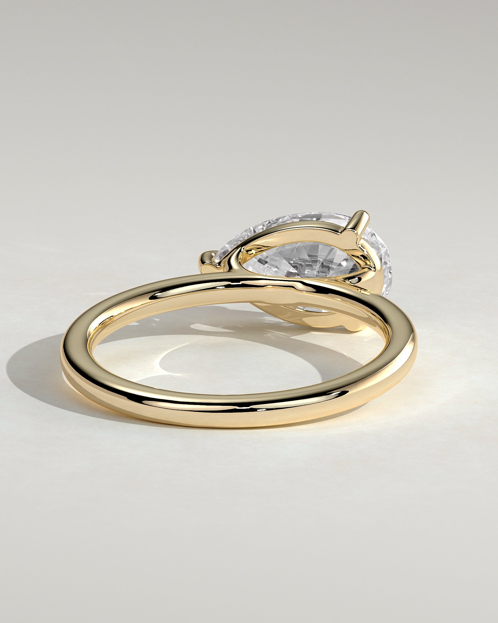 2.0CT East West Pear Lab Grown Diamond Solitaire Engagement Ring