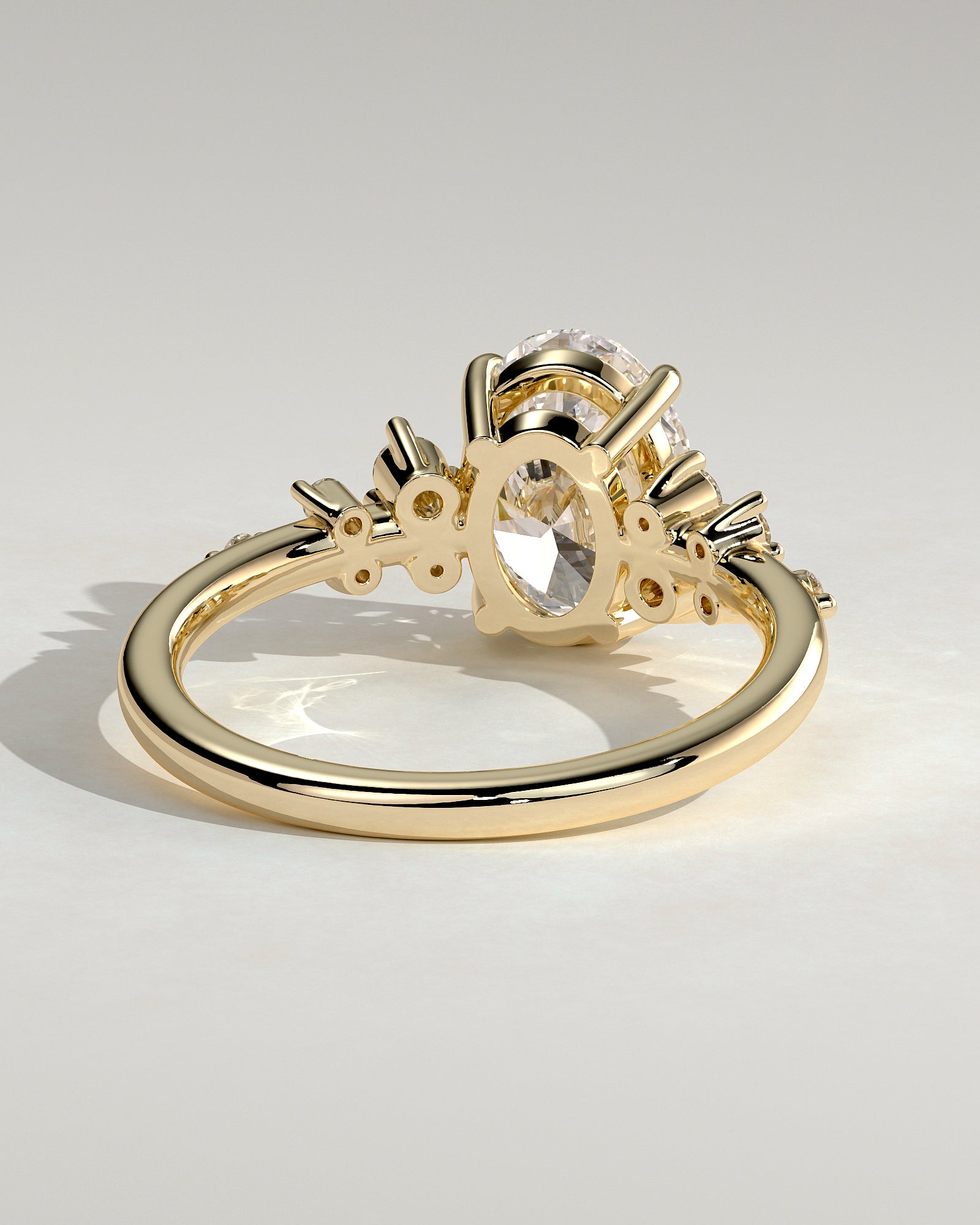 2.0CT Oval Lab Grown Diamond Cluster Engagement Ring