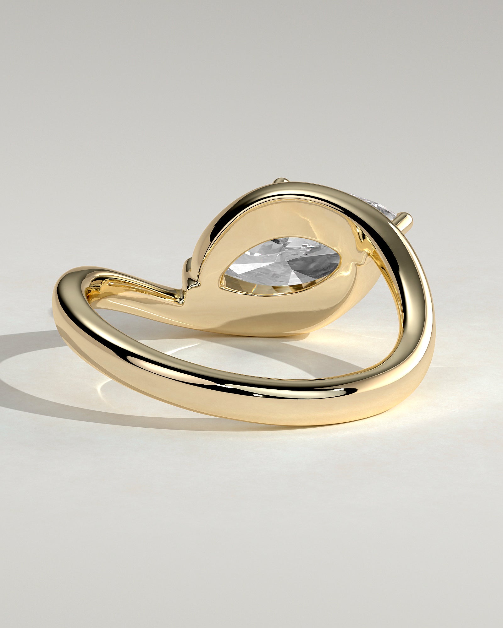 2.0CT East West Marquise Lab Grown Diamond Unique Bypass Engagement Ring