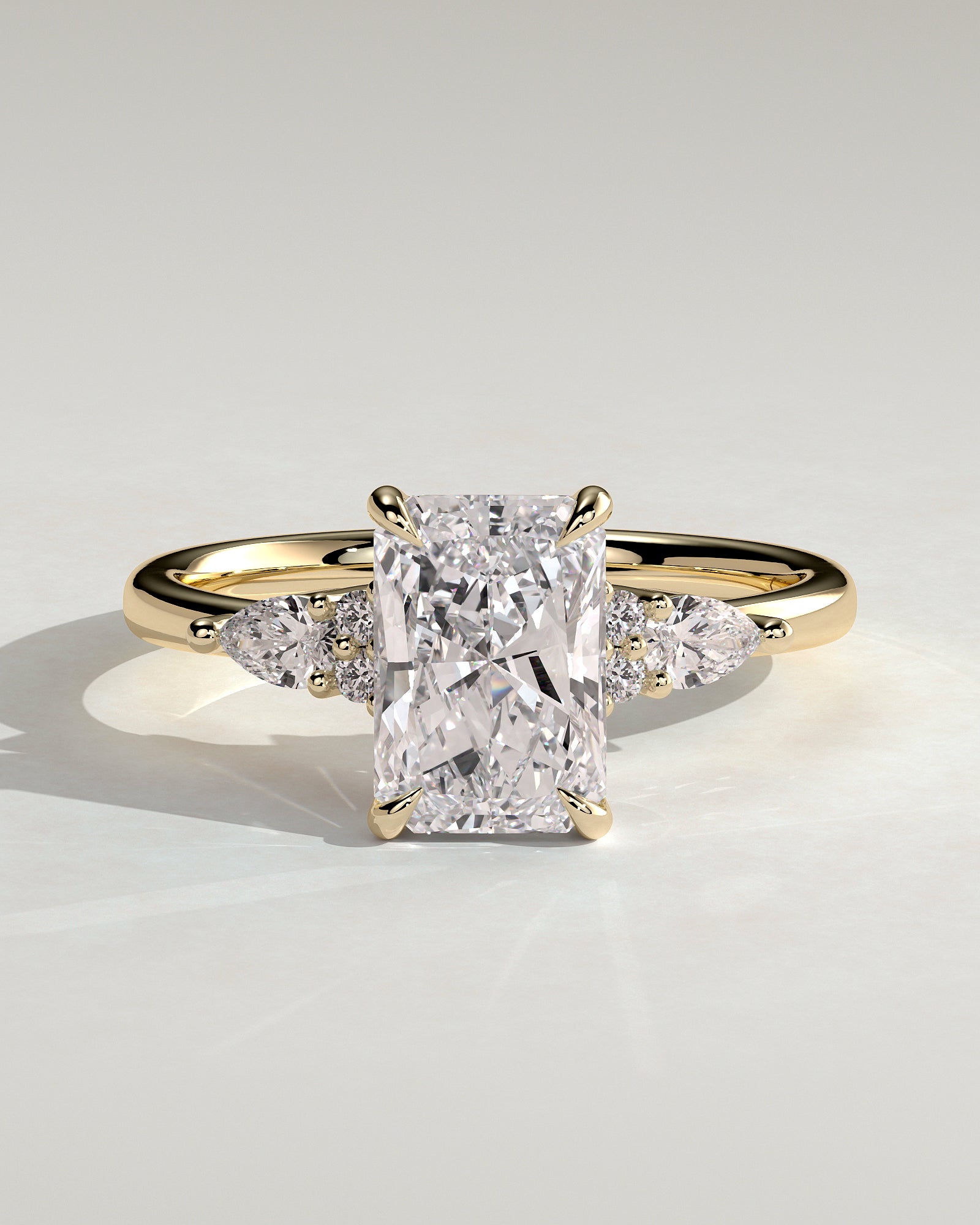 2.0CT Radiant Cut Lab Grown Diamond Cluster Engagement Ring