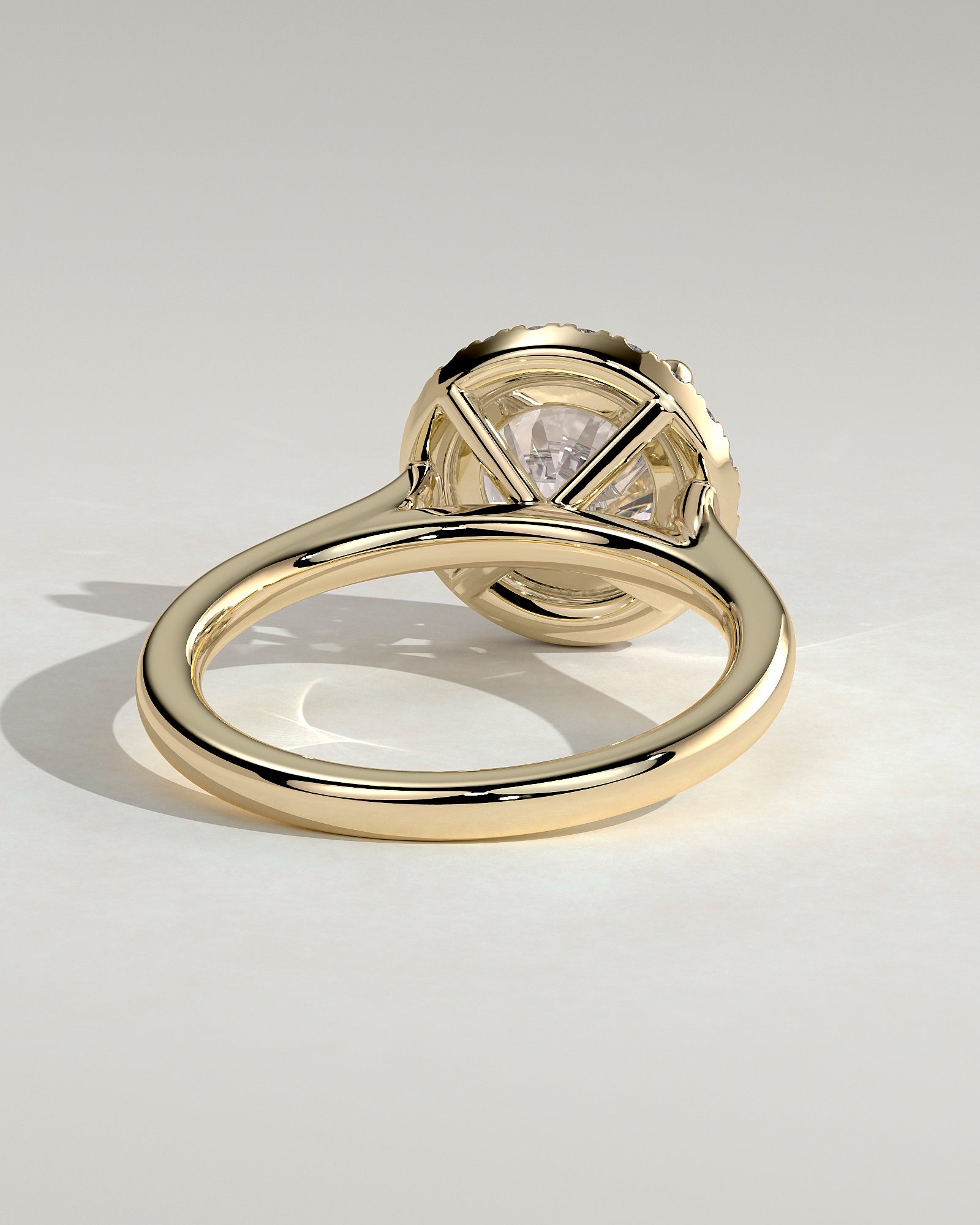 2.0CT Round Lab Grown Diamond Halo Cathedral Engagement Ring