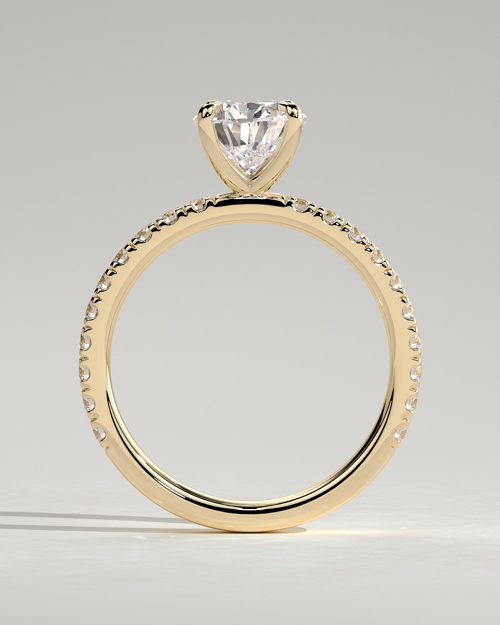 2.0CT Pear Lab Grown Diamond Pave Engagement Ring