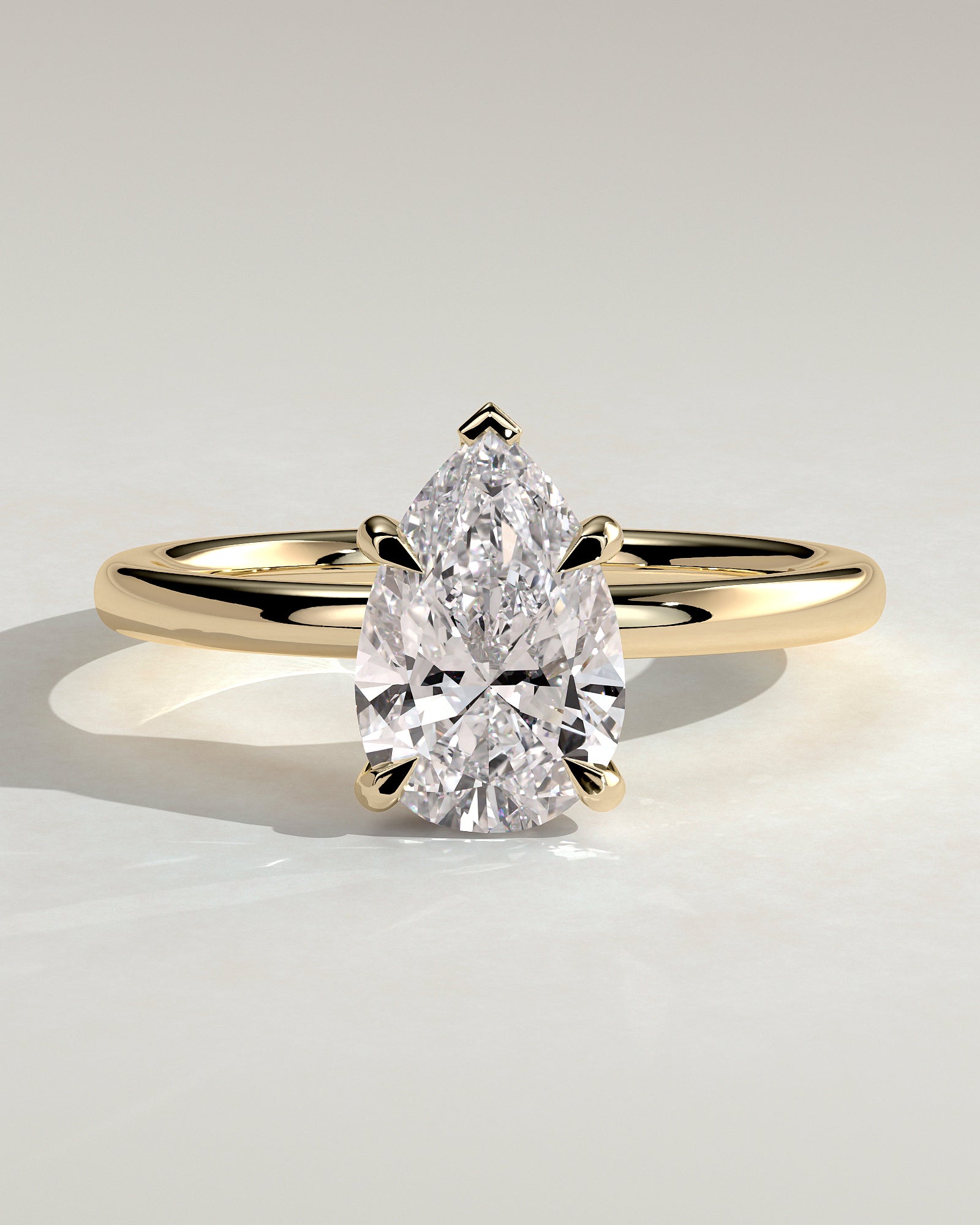 2.0CT Pear Lab Grown Diamond Hidden Halo Solitaire Engagement Ring