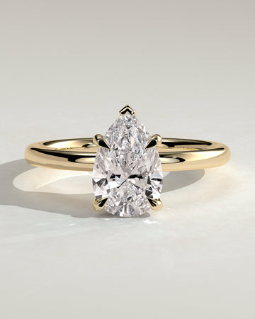2.0CT Pear Lab Grown Diamond Hidden Halo Solitaire Engagement Ring