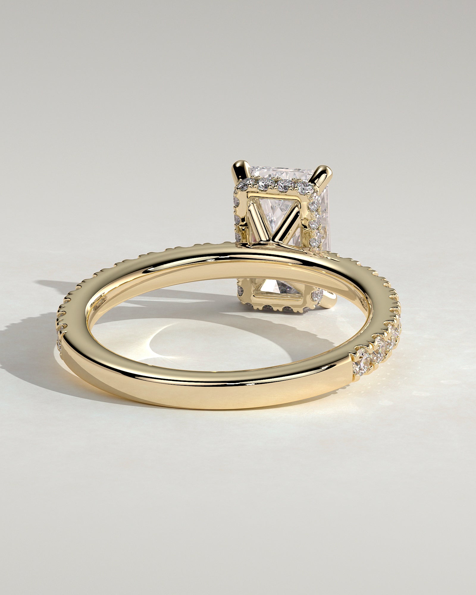 2.0CT Radiant Lab Grown Diamond Hidden Halo Pave Engagement Ring