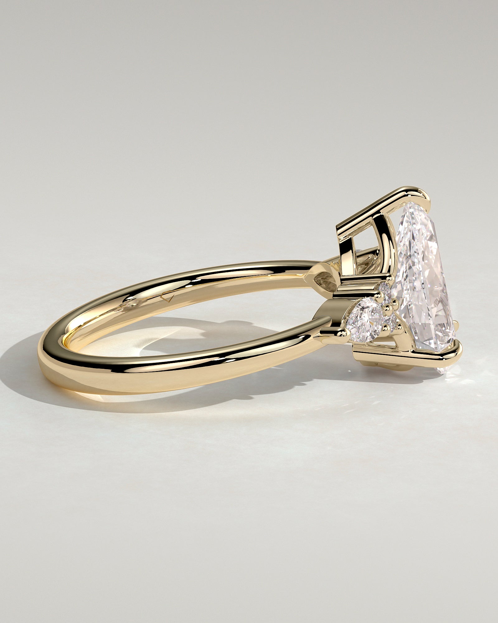 2.0CT Pear Cut Lab Grown Diamond Cluster Engagement Ring