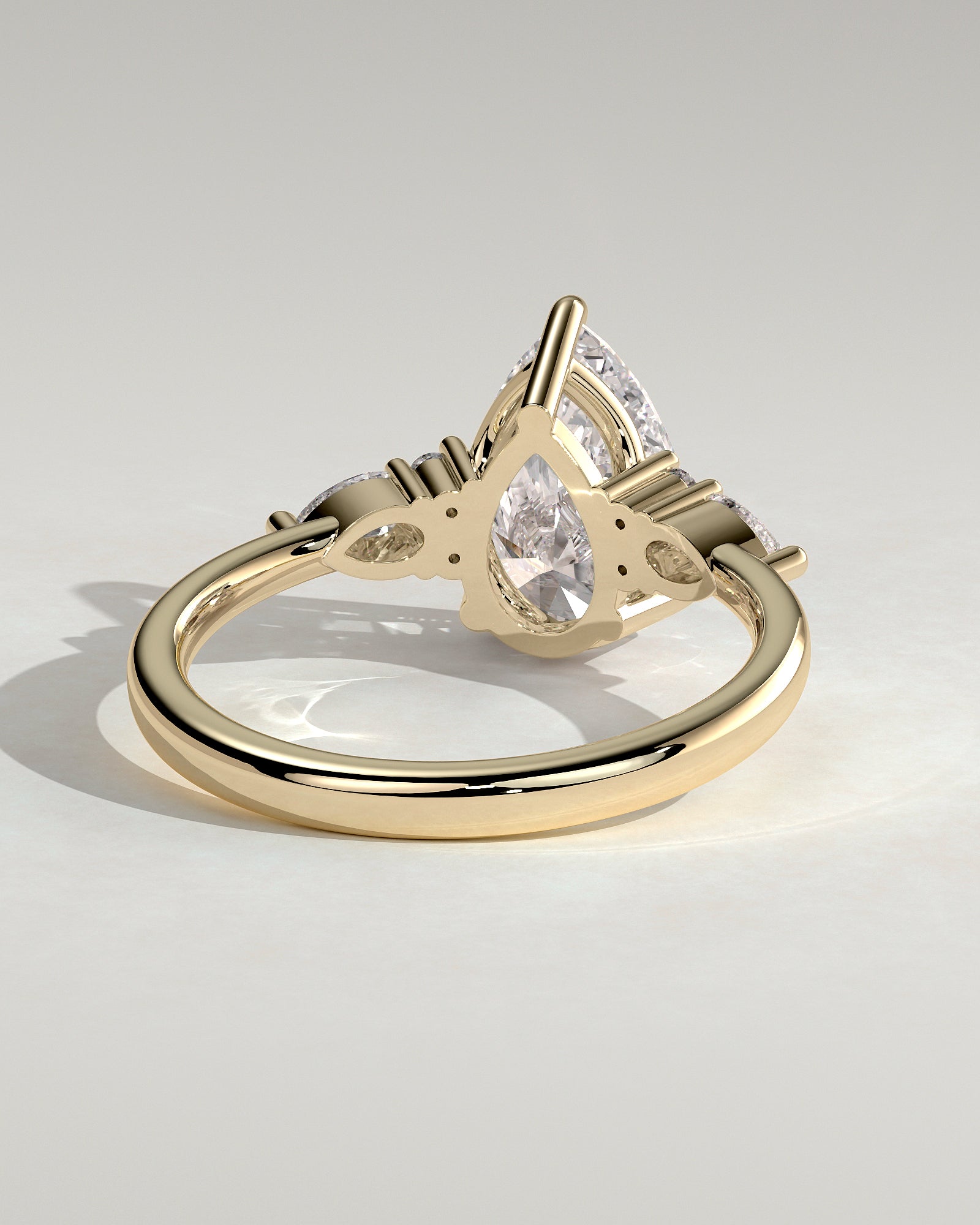 2.0CT Pear Cut Lab Grown Diamond Cluster Engagement Ring