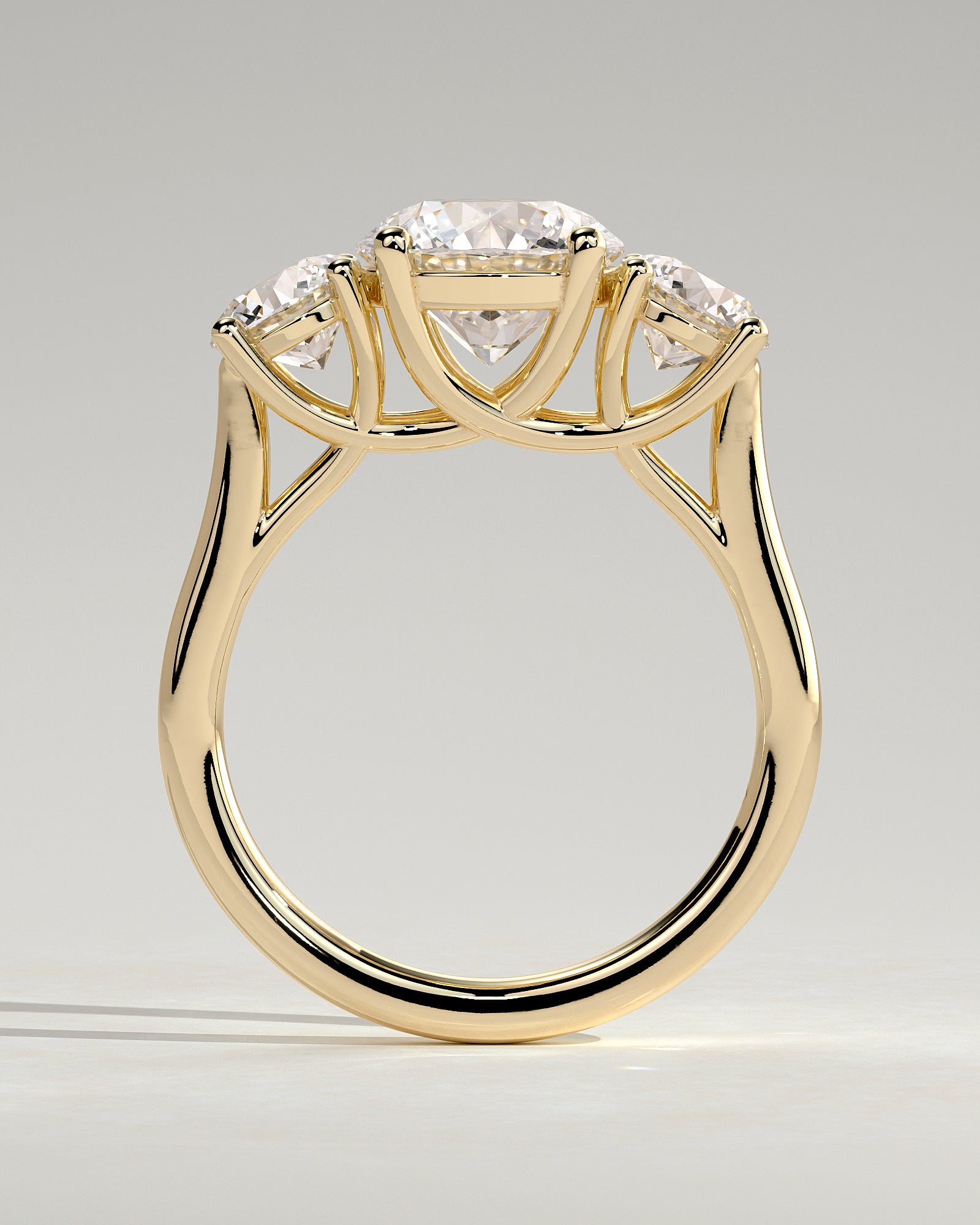 2.0CT Round Lab Grown Diamond Three Stone Engagement Ring